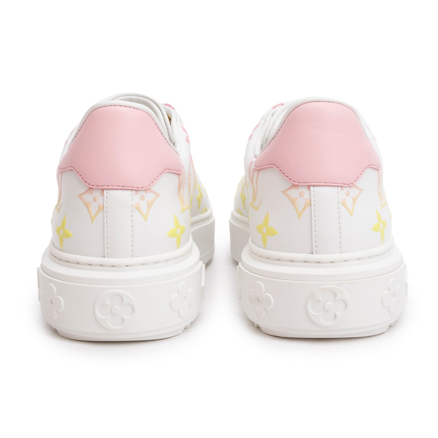 Louis Vuitton 2020 White/Pink Monogram By The Pool Time Out Sneakers, Size 38 w/ Box