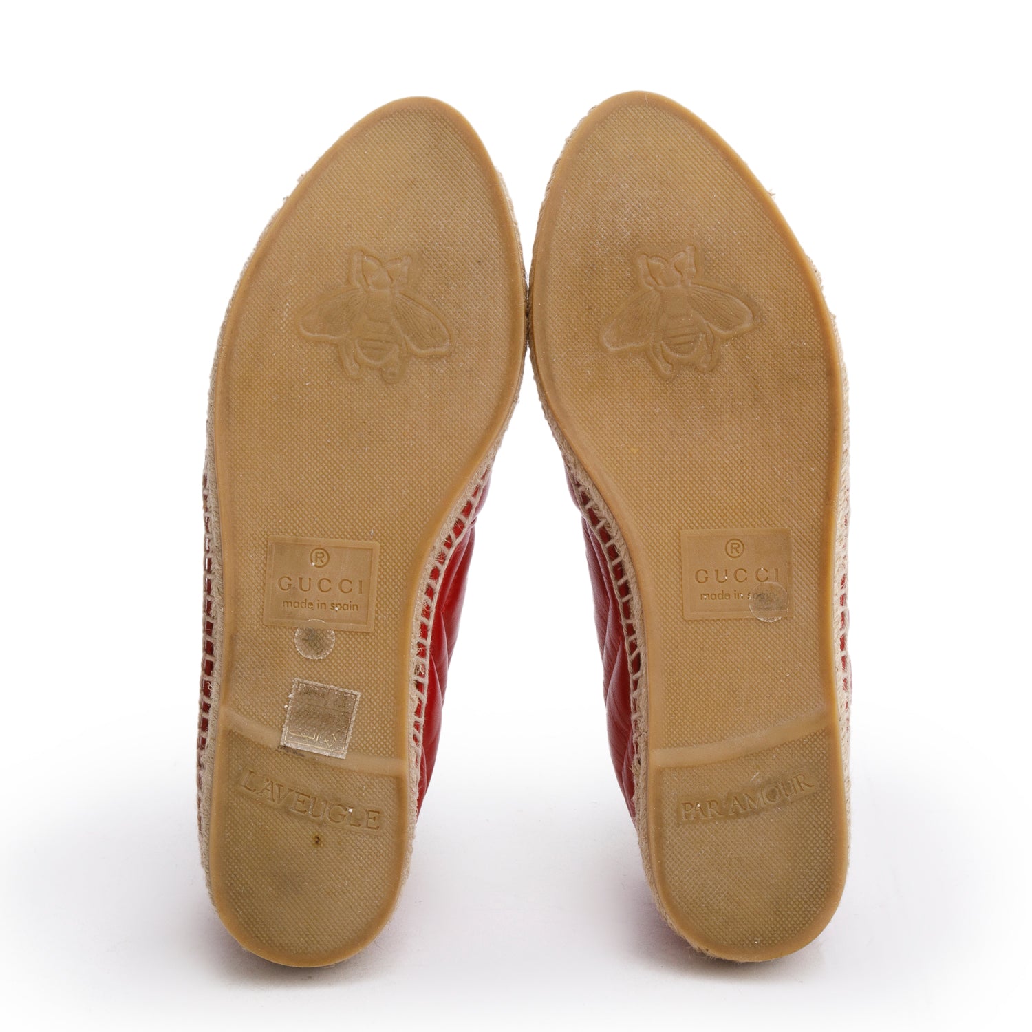 Gucci Red Matelasse Nappa Leather GG Marmont Espadrille, Size 39 w/ Box