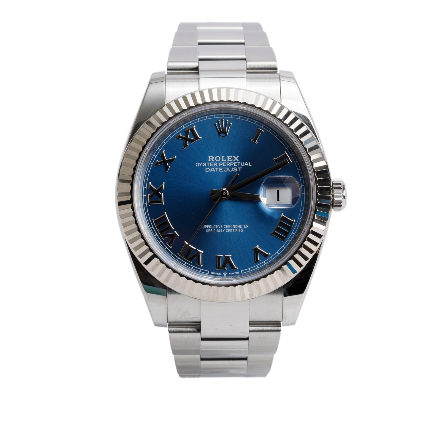 Rolex 2022 Stainless Steel Oyster Perpetual Datejust 41 MM Watch Blue Dial 126334 w/ Box & Papers