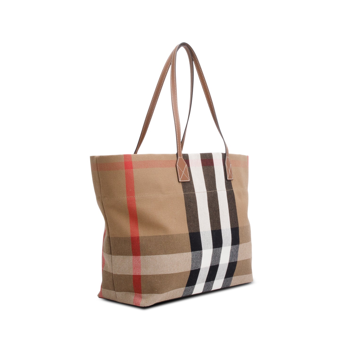 Burberry Brown Giant Check Canvas London Tote w/ Receipt