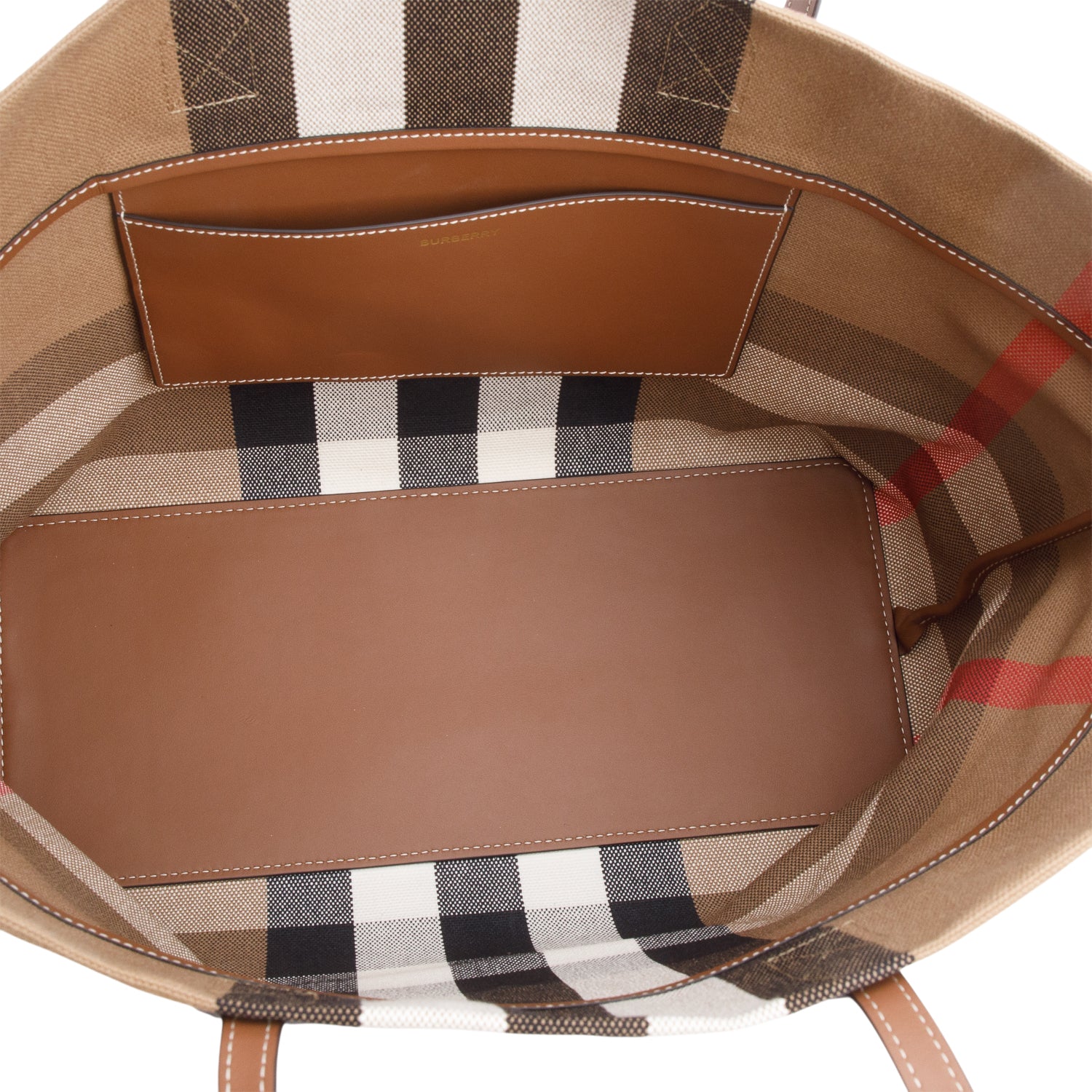 Burberry Brown Giant Check Canvas London Tote w/ Receipt