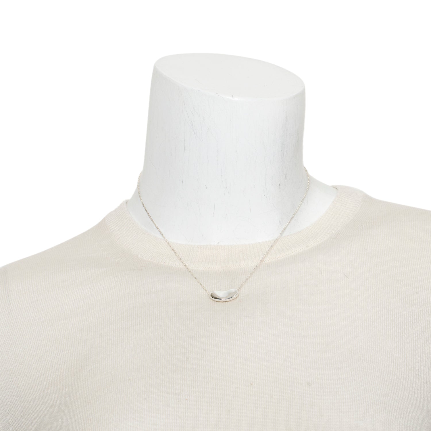 Tiffany & Co. Elsa Peretti Sterling Silver 19 MM Bean Pendant Necklace