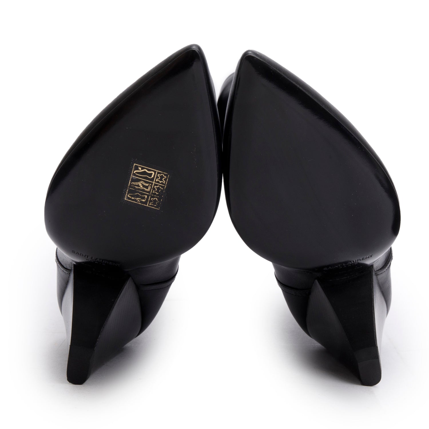 Saint Laurent Black Leather Niki Pointed Toe Ankle Boots, Size 39 w/ Box