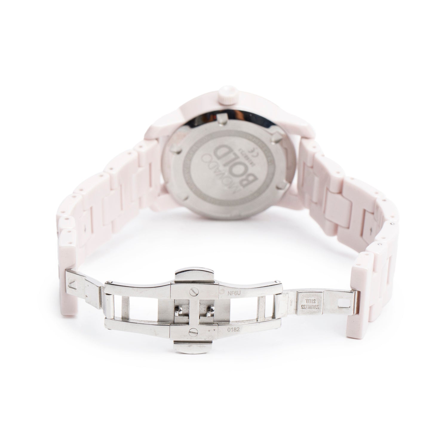 Movado Pink Ceramic & Stainless Steel Bold Evolution 36 MM Quartz Watch w/ Box