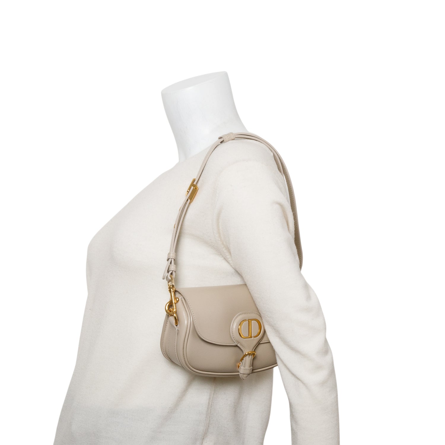 Christian Dior 2022 Taupe Box Calfskin East-West Bobby Bag w/ Authenticity Card