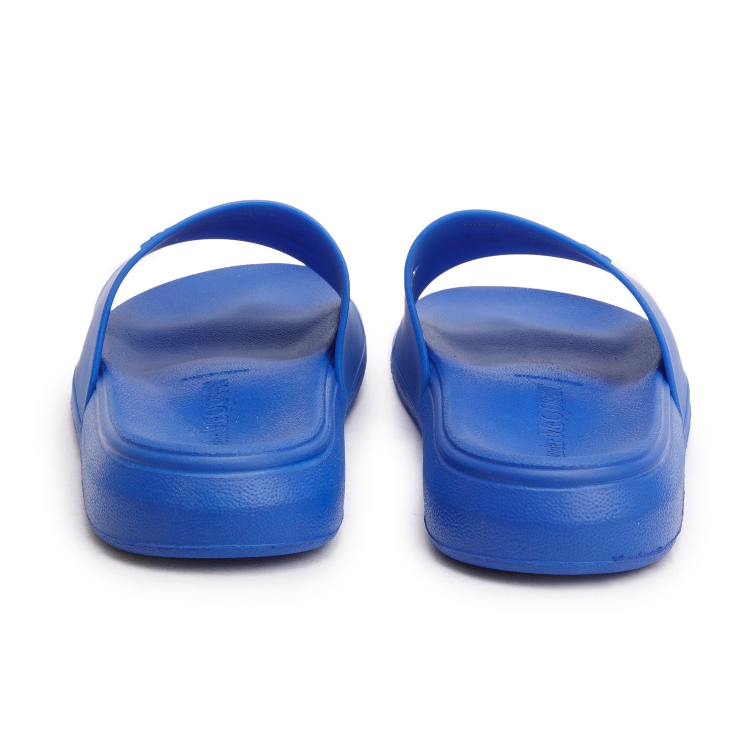 Alexander McQueen Blue Rubber Pool Slides w/ Box, Size 40