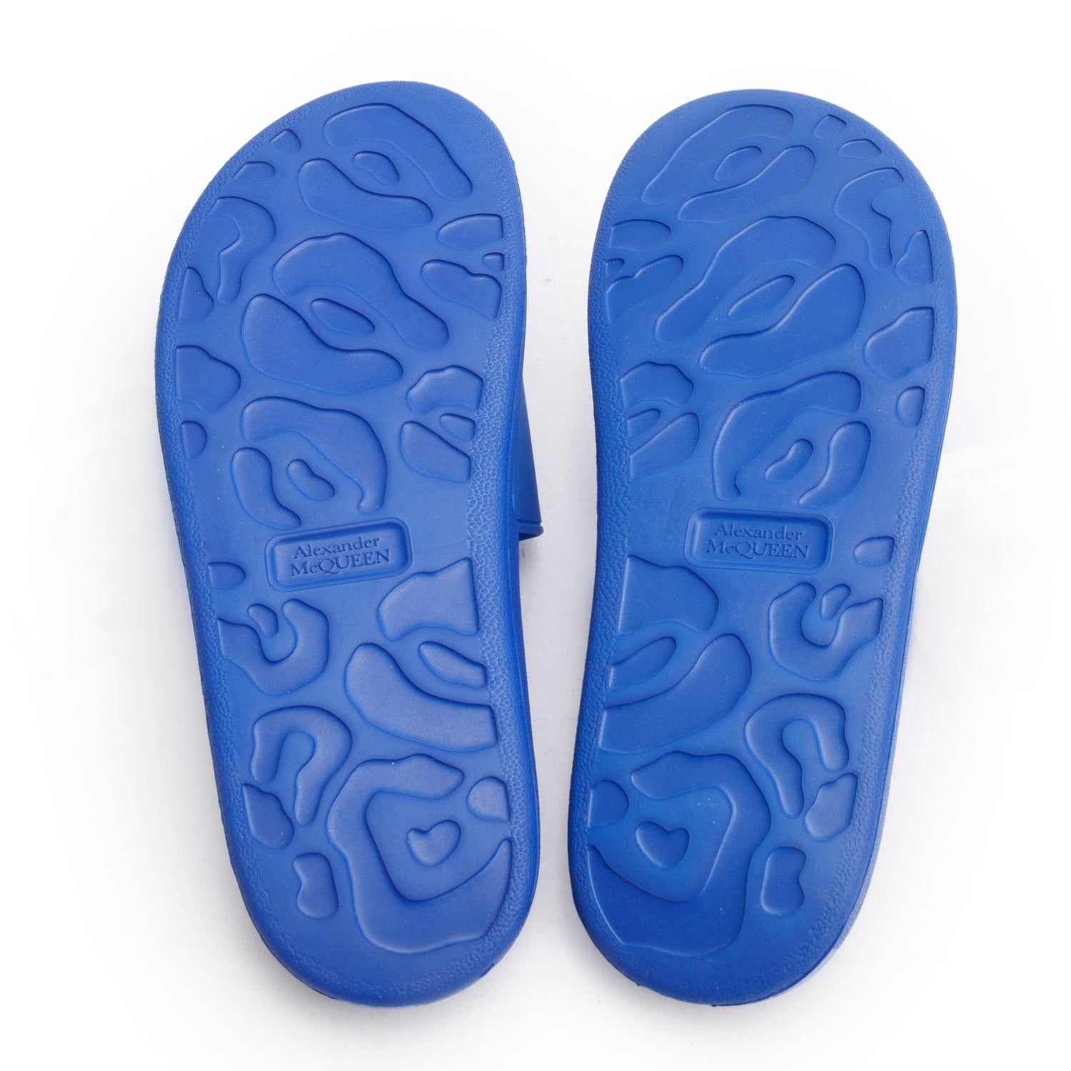 Alexander McQueen Blue Rubber Pool Slides w/ Box, Size 40