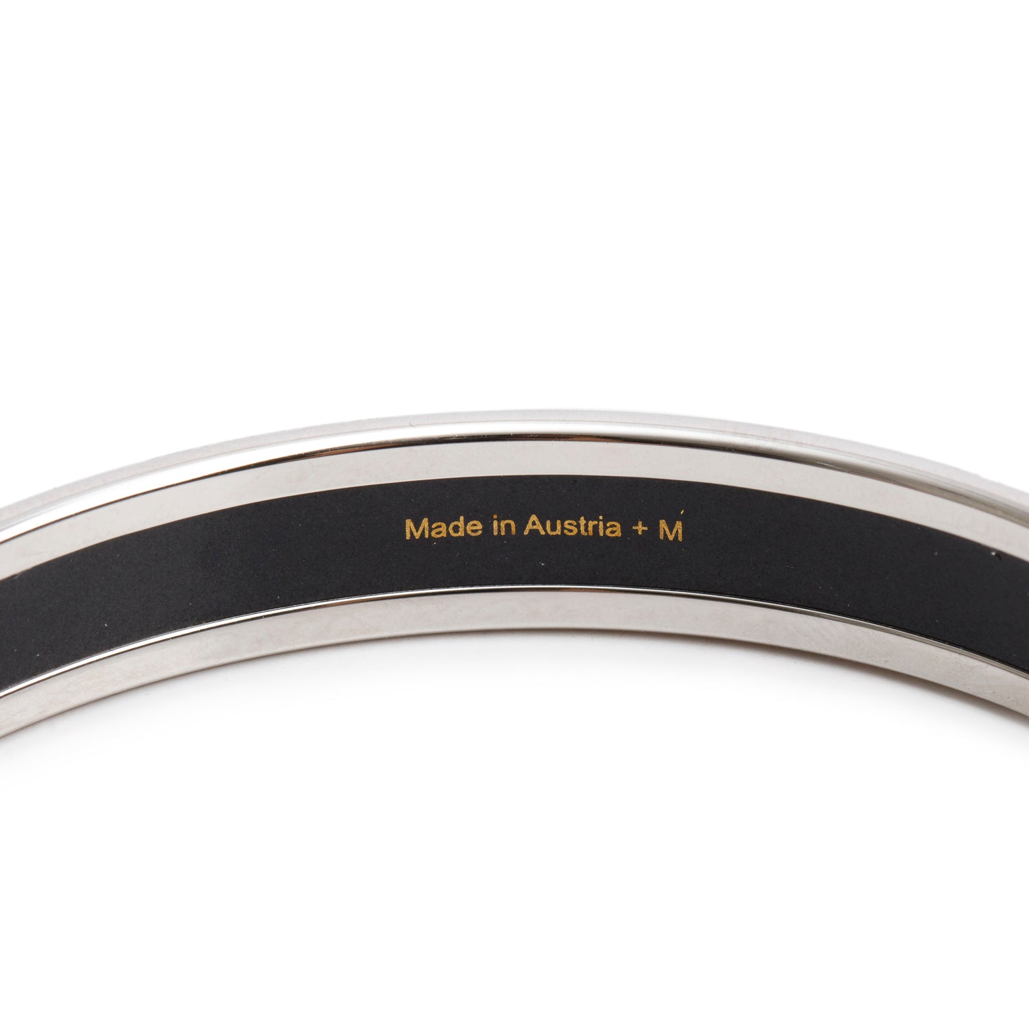 Hermes Palladium-Plated Pink Caleche Enamel Narrow Bangle w/ Box