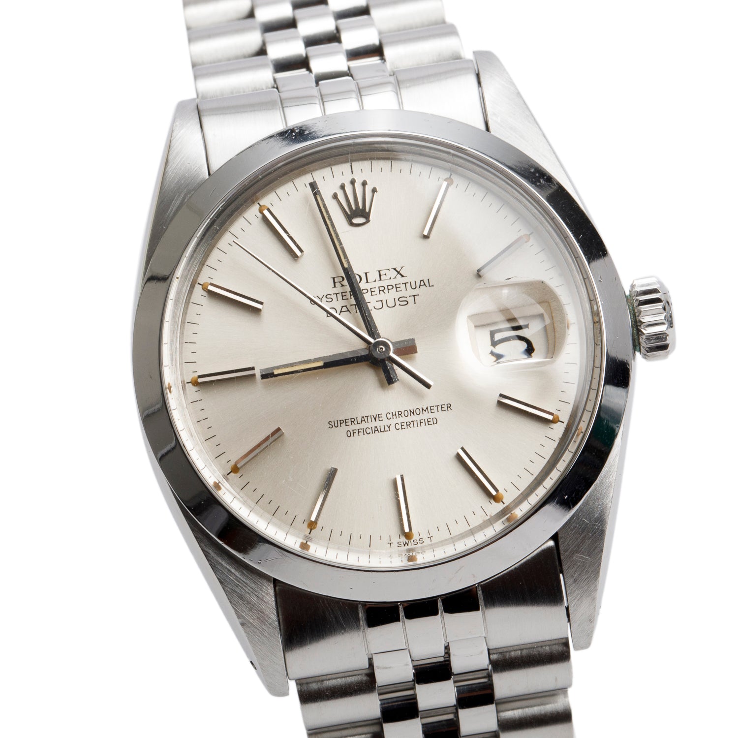 Rolex Stainless Steel Datejust 36 MM Silver Dial Automatic Watch Silver Dial 16000 w/ Box