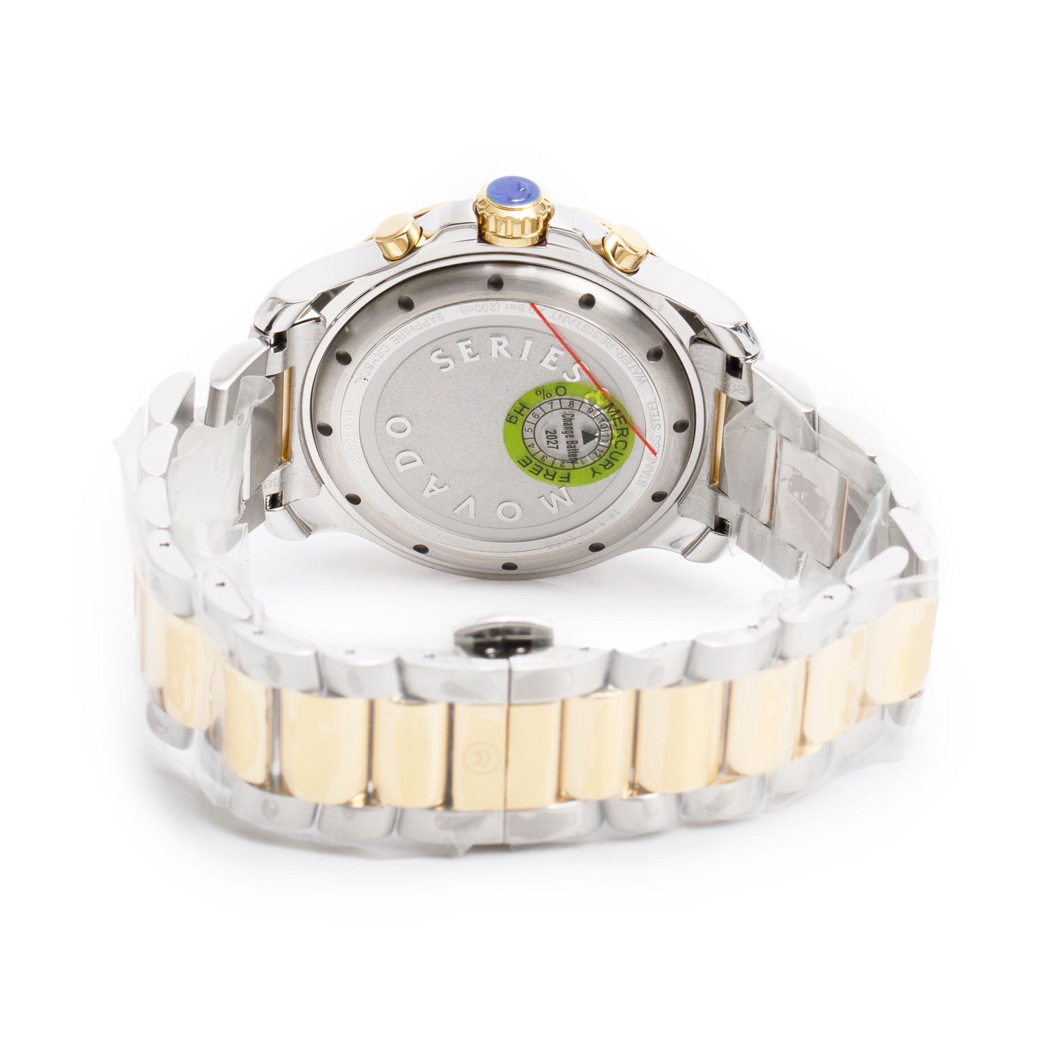 Movado 2023 Two-Tone Stainless Steel Series 800 42 MM Chronograph Quartz Watch Green Dial w/ Box & Papers