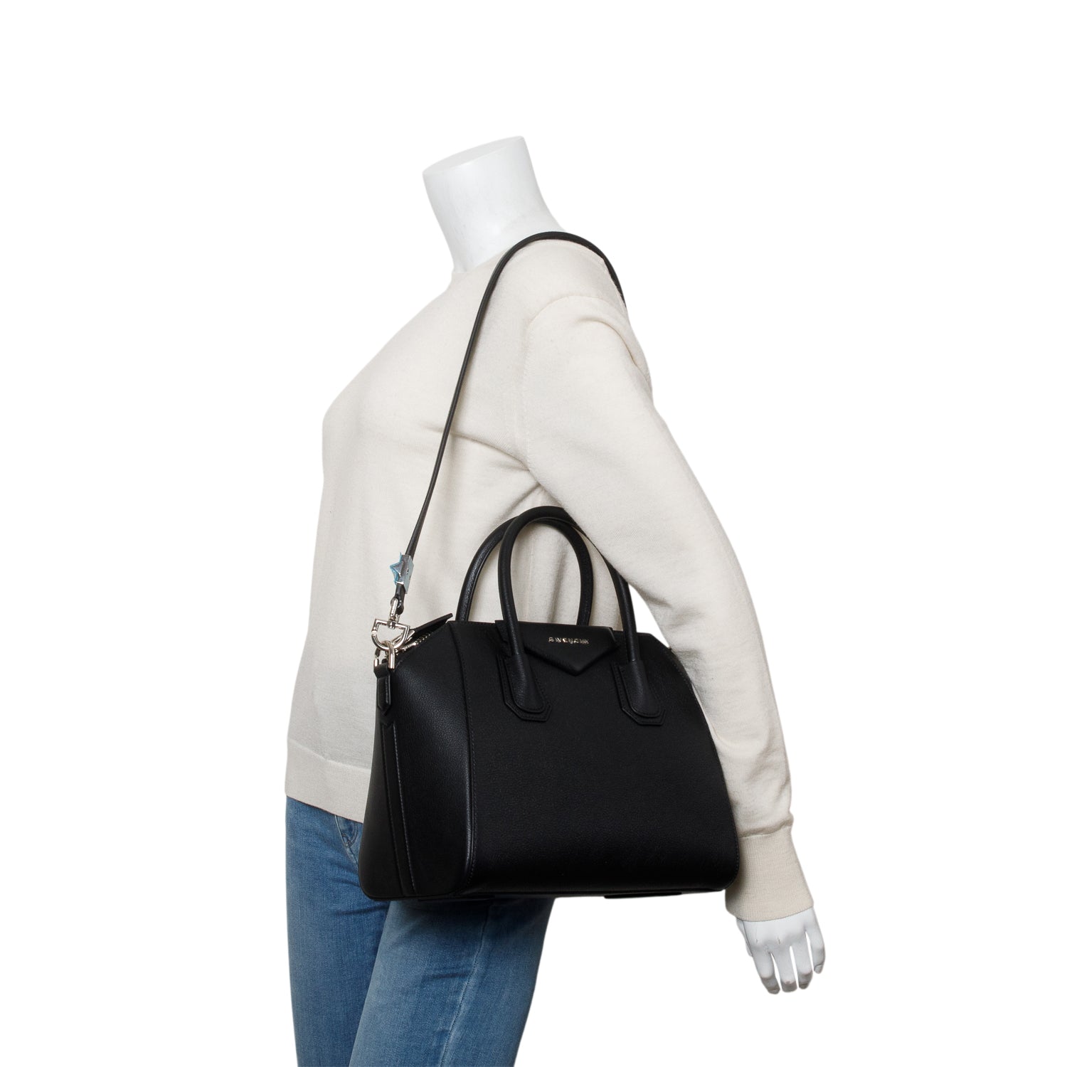 Givenchy Black Grained Leather Small Antigona Satchel