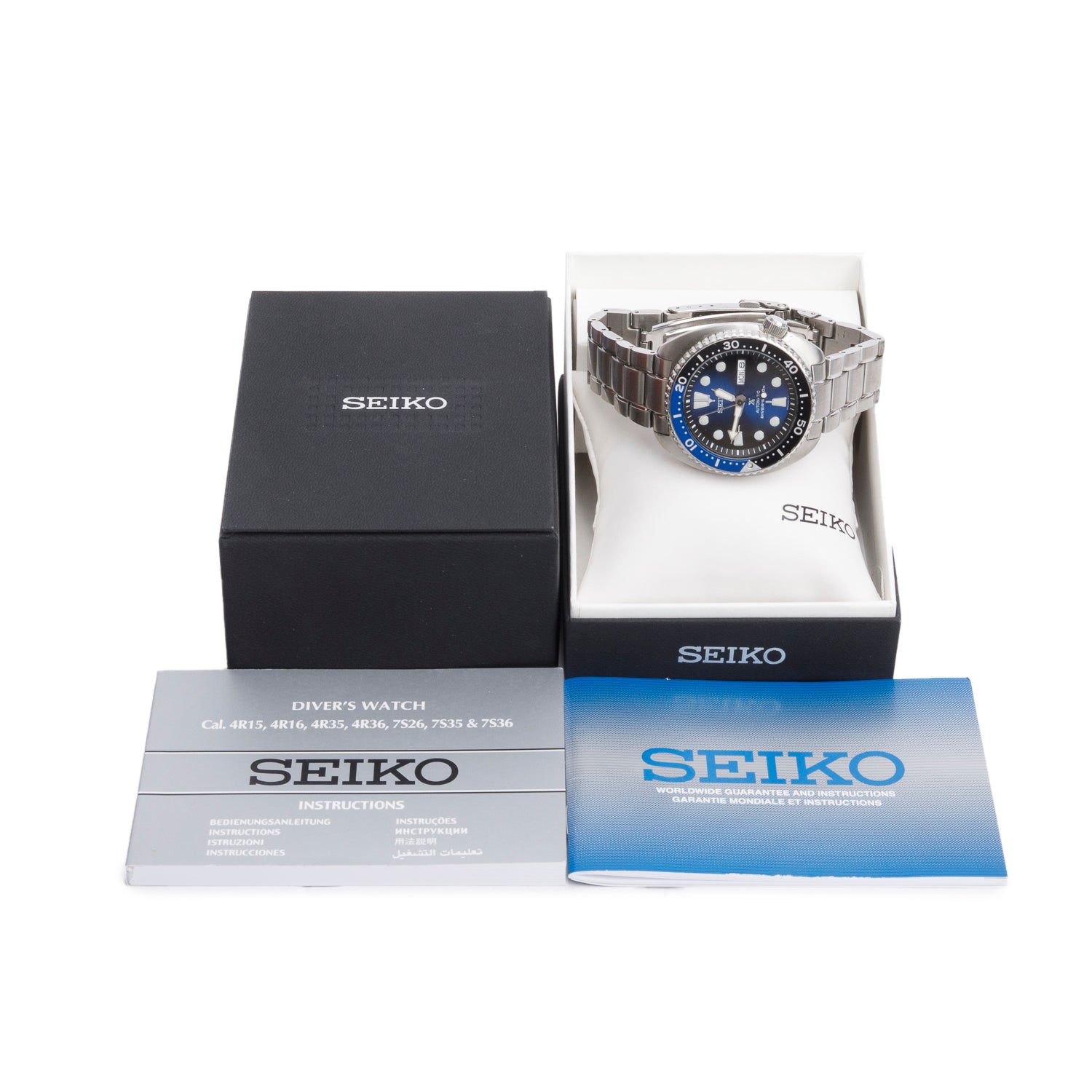 Seiko Stainless Steel Prospex Turtle Diver's 45 MM Automatic Watch Blue Dial w/ Box & Papers