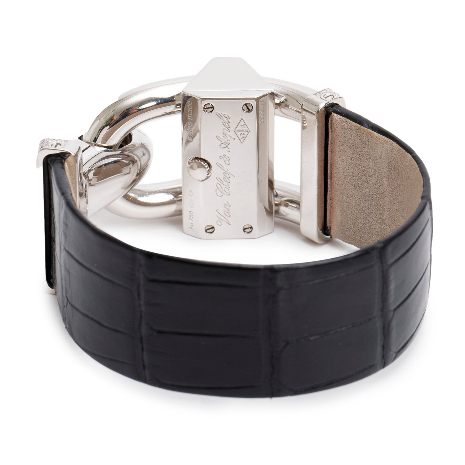 Van Cleef & Arpels 18k White Gold Diamond Cadenas Watch Mother of Pearl Dial w/ Receipt & Certificate