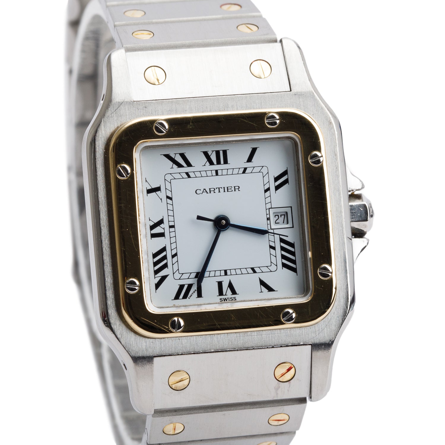 Cartier Stainless Steel & 18k Yellow Gold Santos De Cartier Galbee Automatic Watch, Medium Model 2961