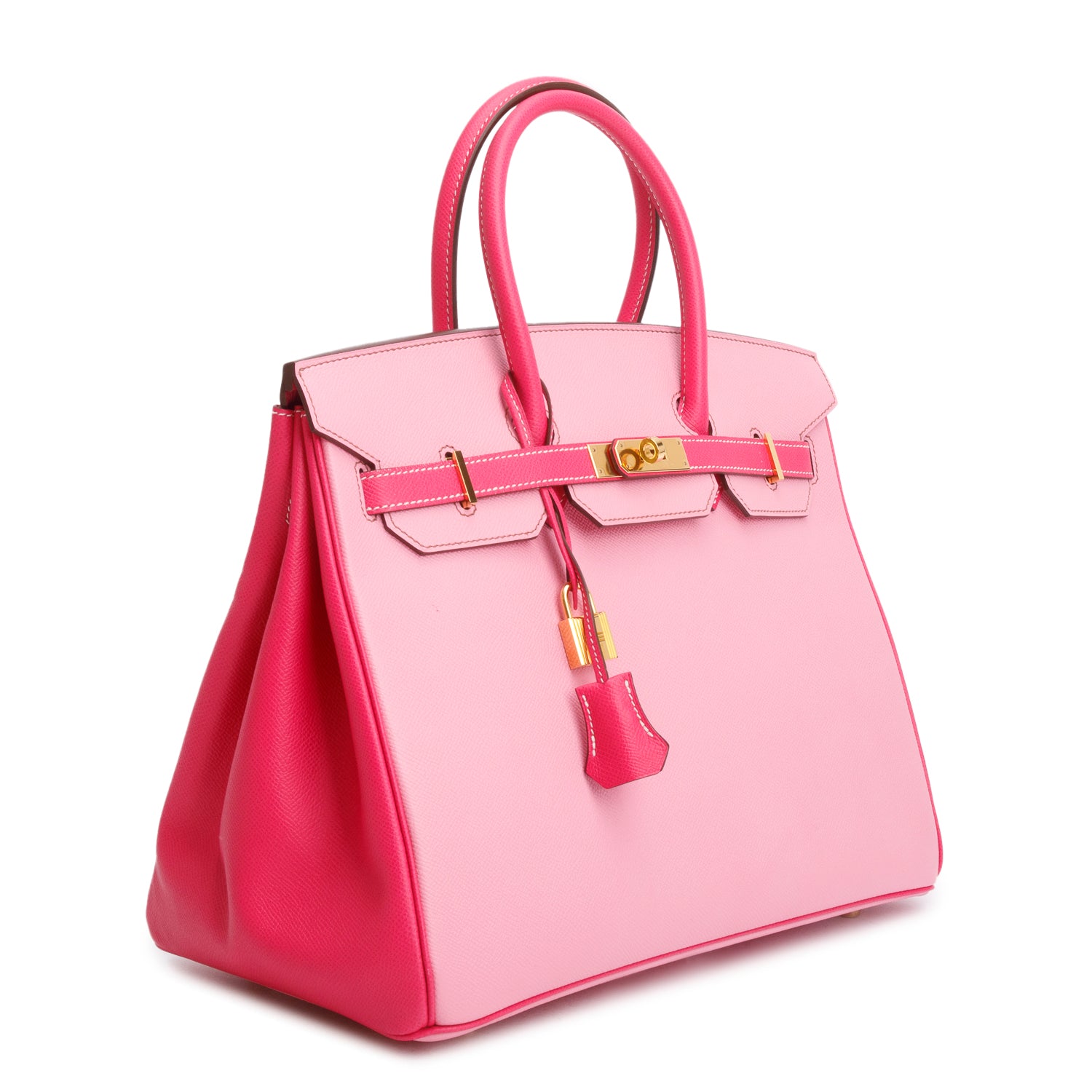 Hermes 'Special Order' Bubblegum Pink and Rose Tyrien Epsom Birkin 35 w/ Box