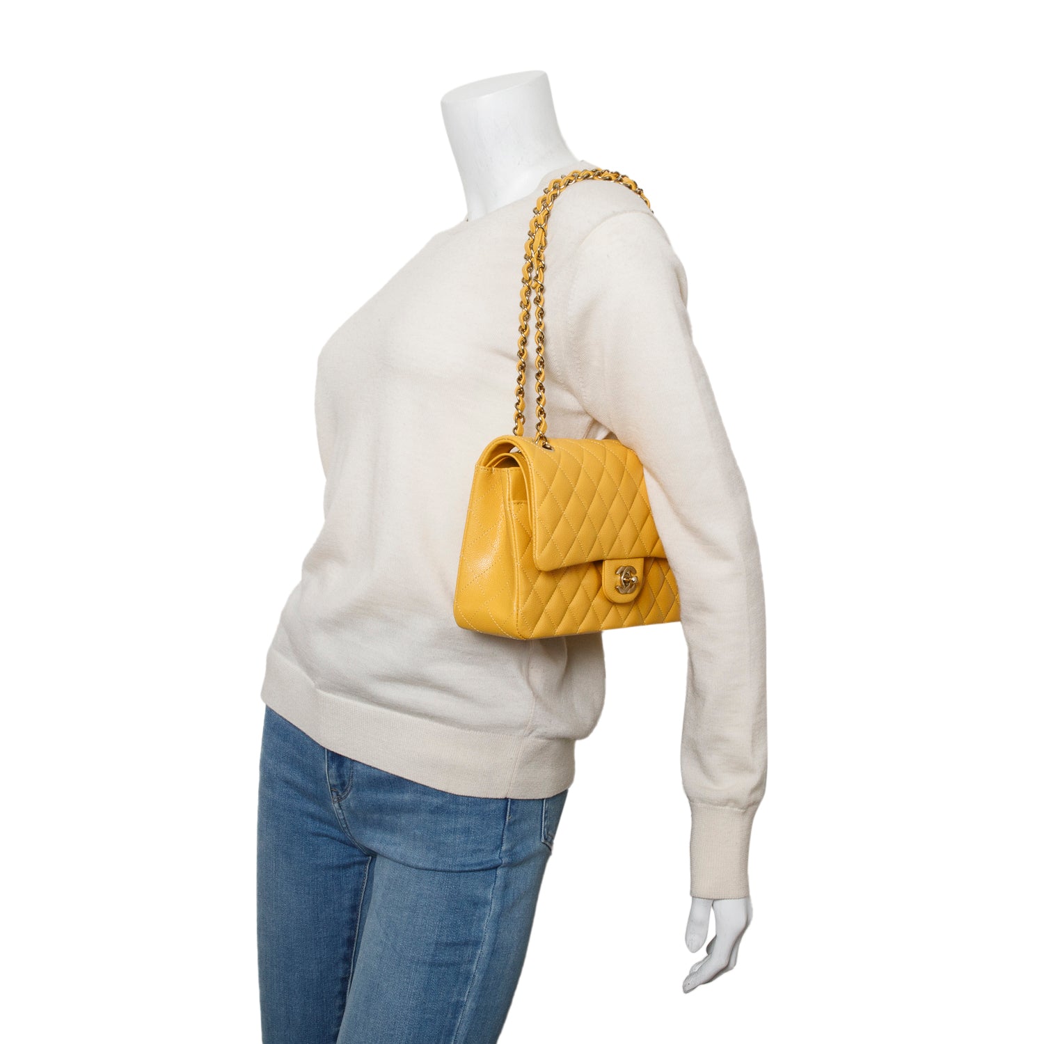 Chanel 2023 Quilted Caviar Leather Classic Medium Double Flap Bag w/ Box