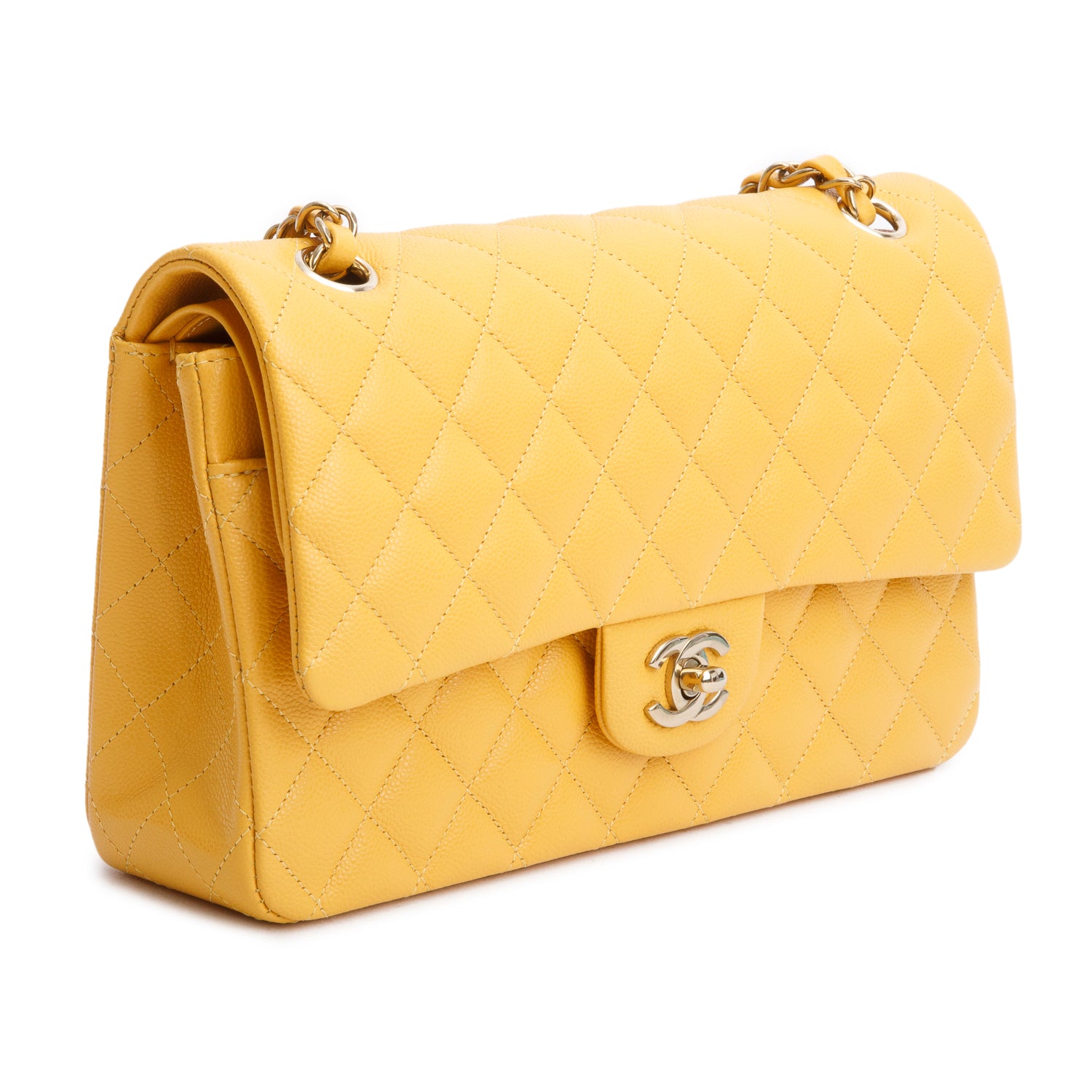 Chanel 2023 Quilted Caviar Leather Classic Medium Double Flap Bag w/ Box