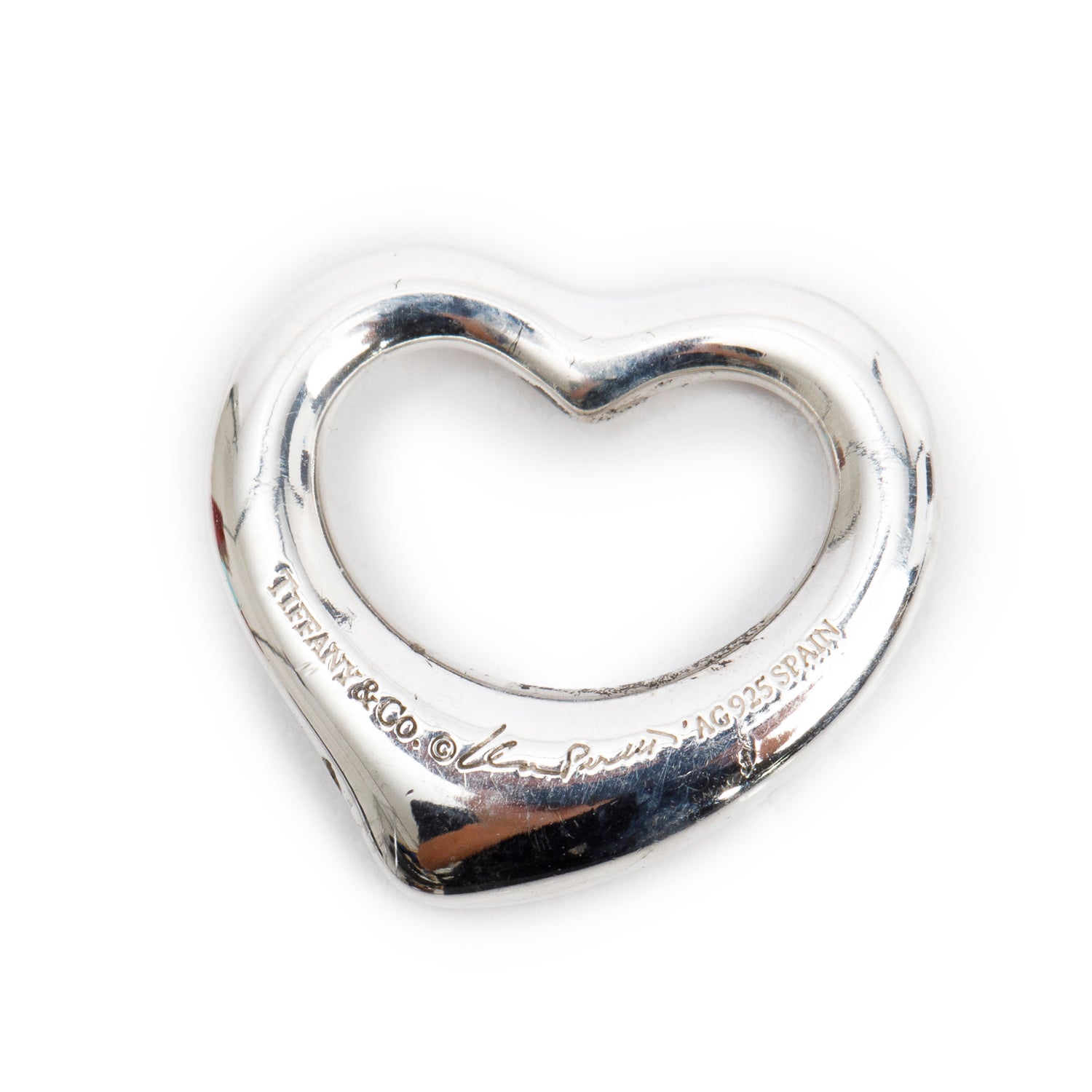 Tiffany & Co. Elsa Peretti Sterling Silver 16 MM Open Heart Pendant