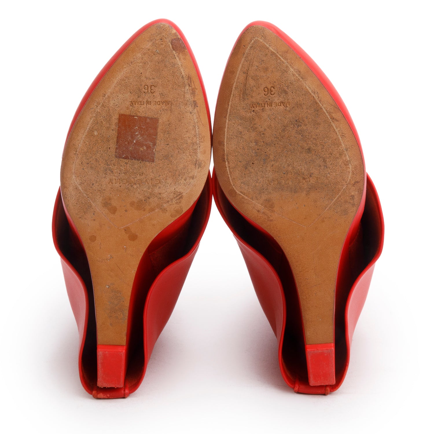 Givenchy Red Smooth Calfskin Leather Shark Lock Ankle Boots, Size 36