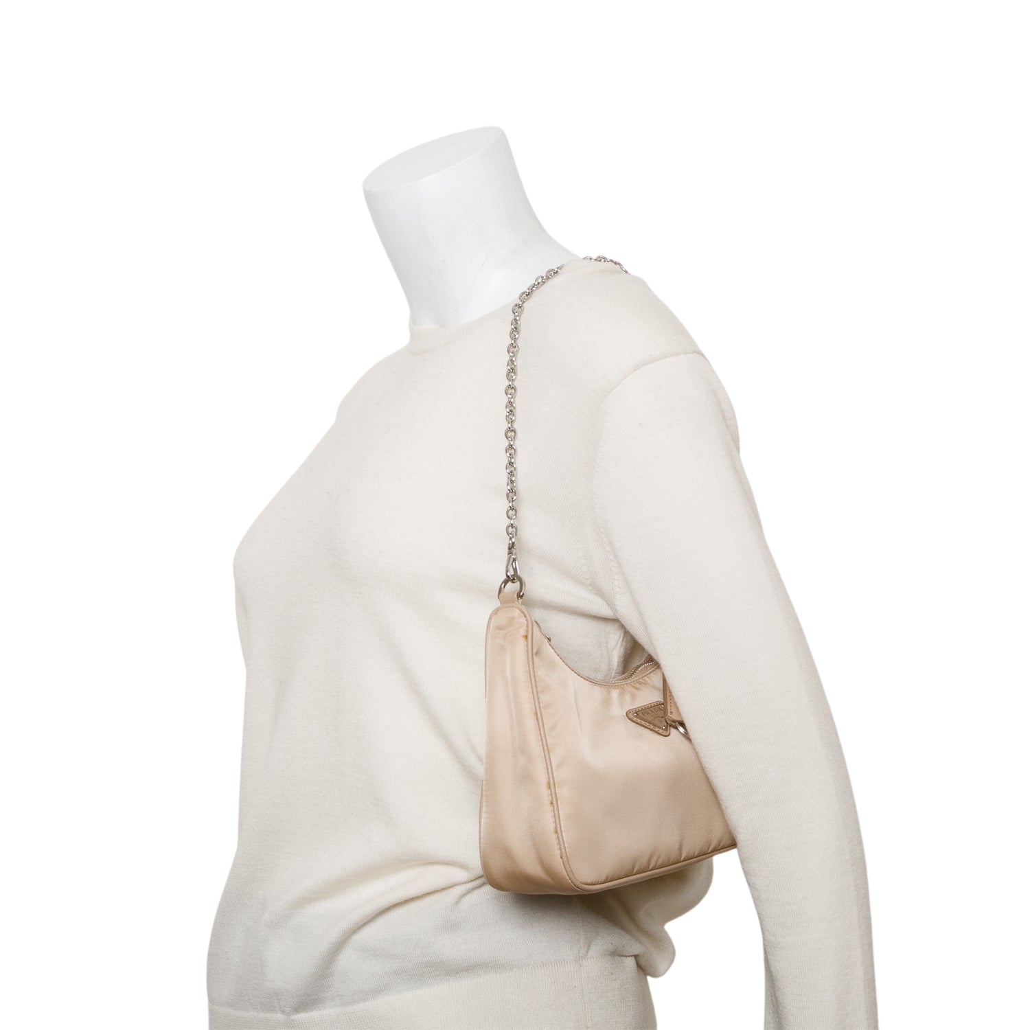 Prada Beige Nylon Re-Edition 2005 Shoulder Bag