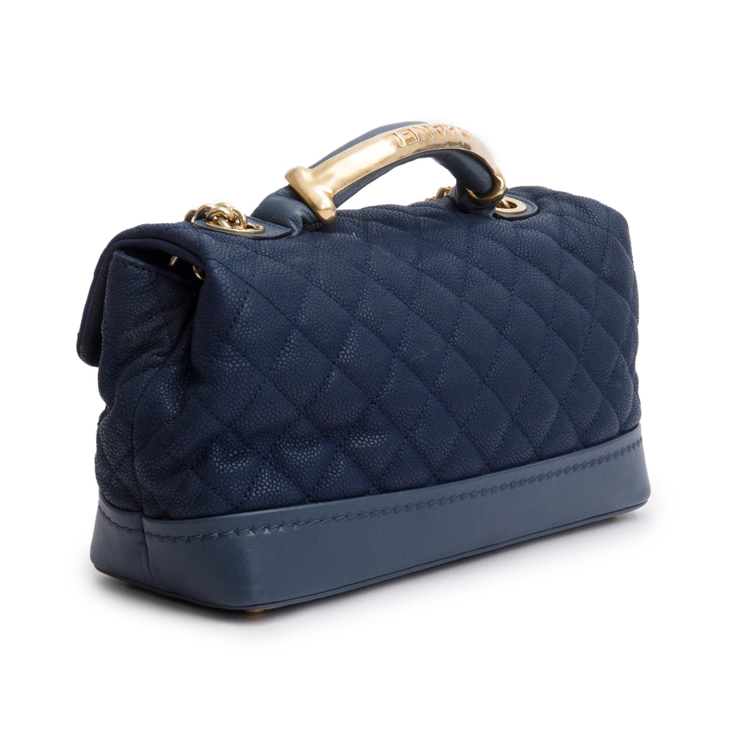 Chanel Navy Caviar Quilted Medium Globe Trotter Flap Bag