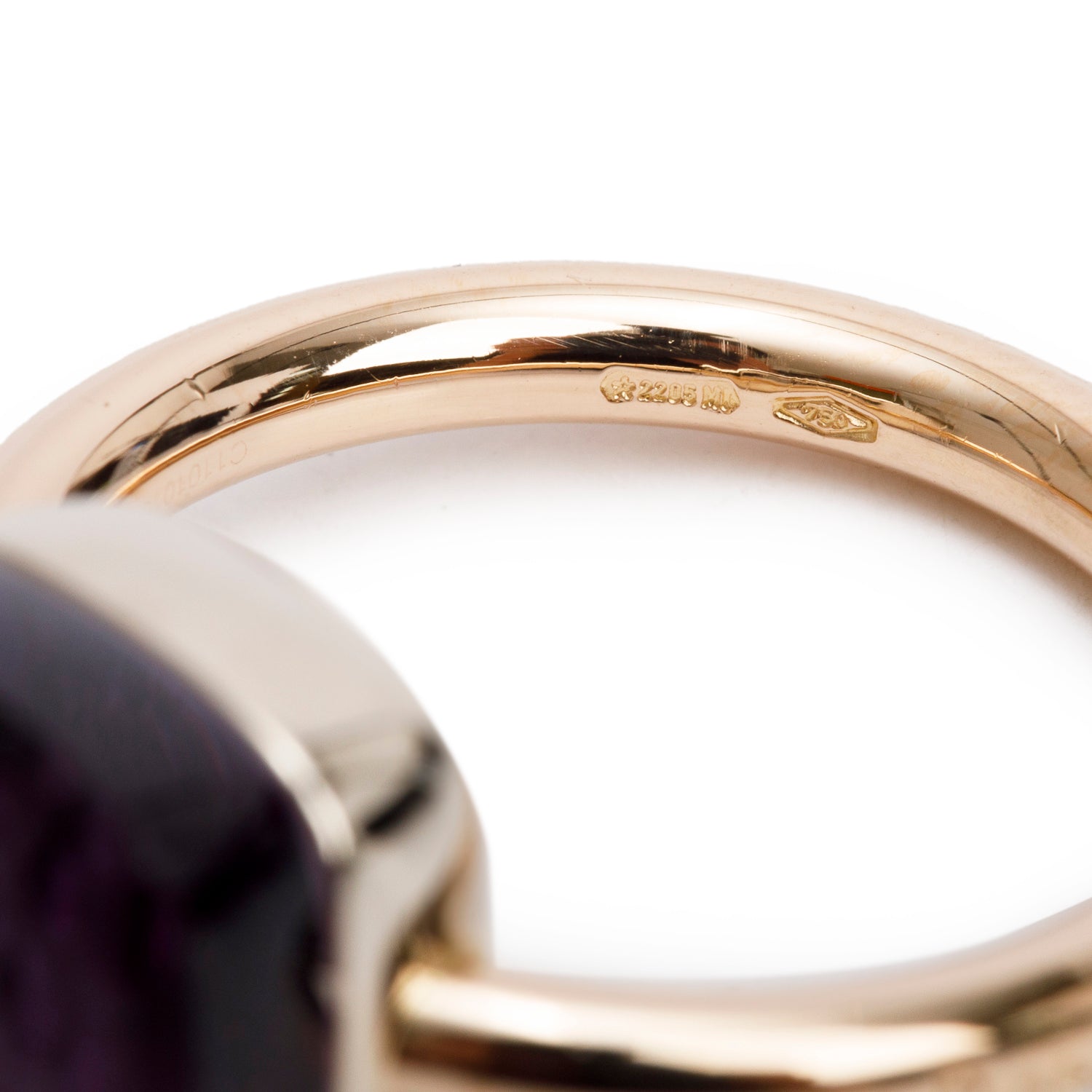 18k Yellow Gold Amethyst Solitaire Ring, Size 5.5