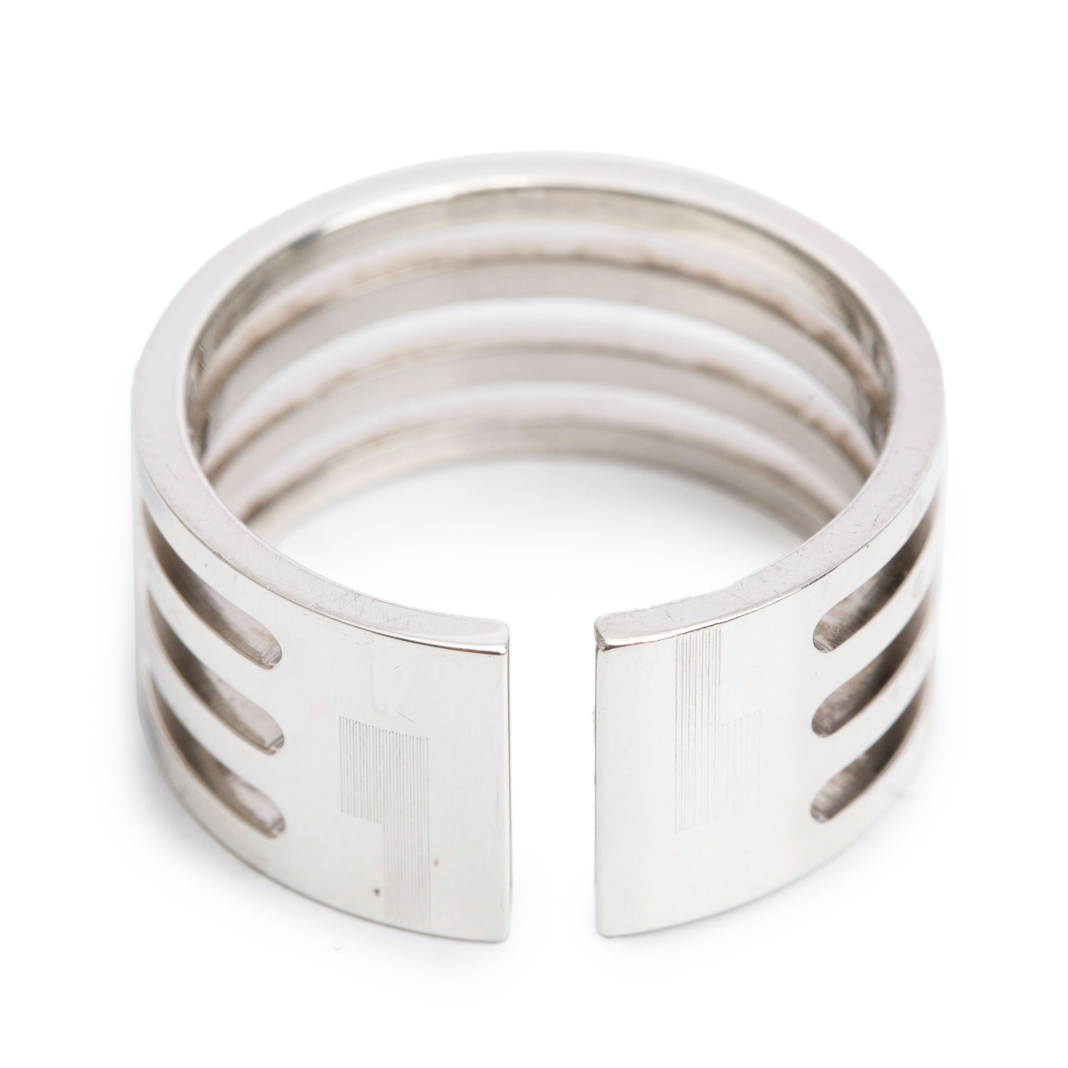 Gucci Vintage Sterling Silver Four-Row Ring, Size 10