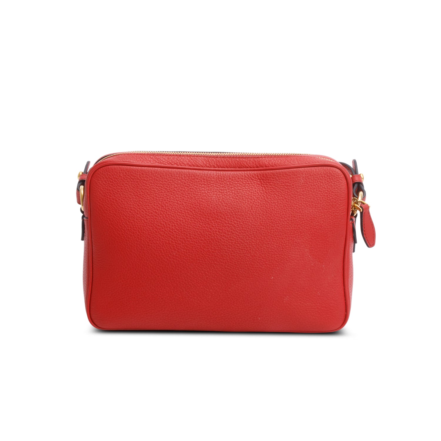 Prada Red Vitello Phenix Leather Camera Bag w/ Authenticity Card