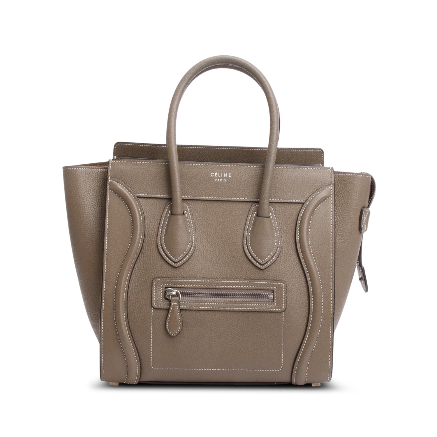 Celine Taupe Calfskin Micro Luggage Tote