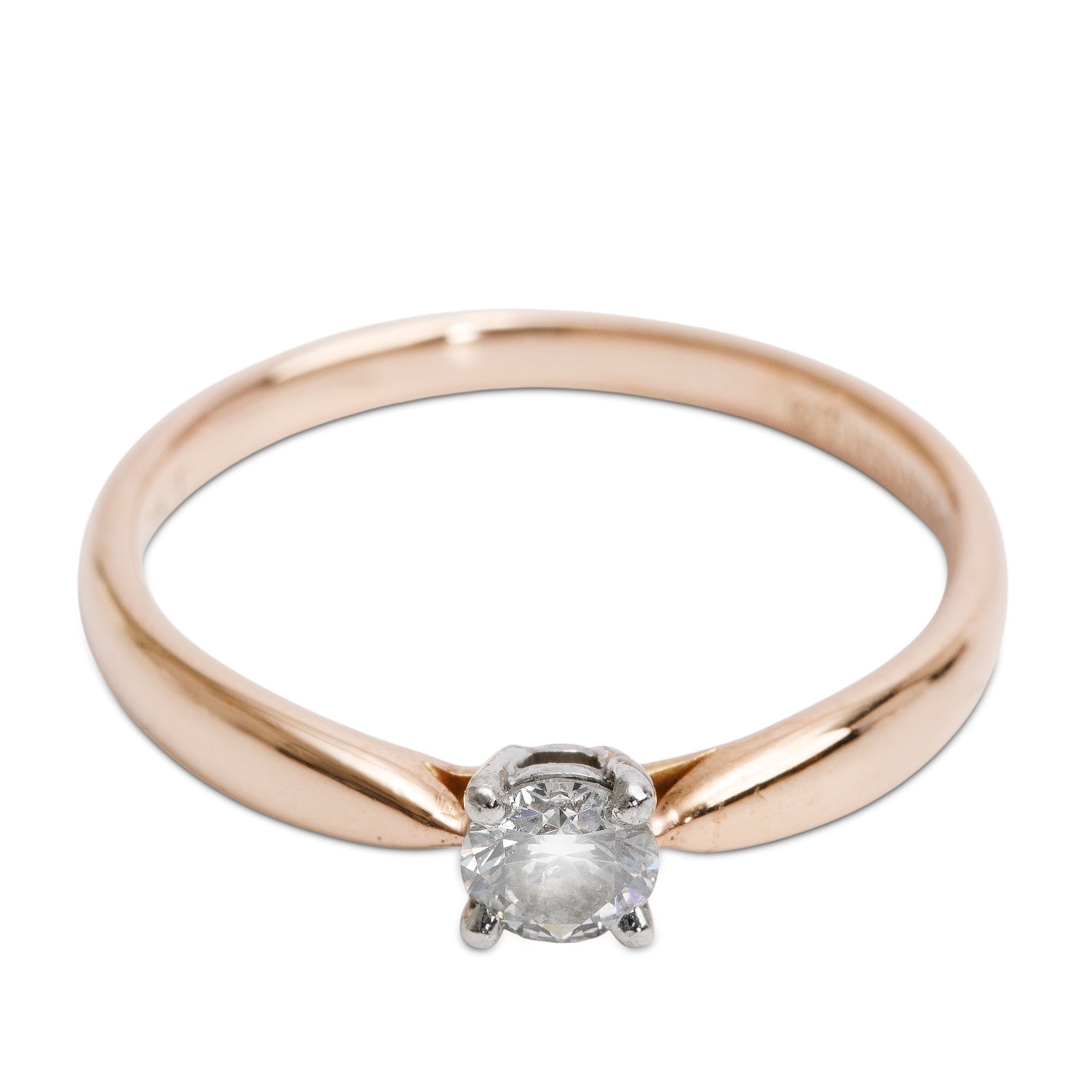 Tiffany & Co. 18k Rose Gold & Platinum 0.29 ct. Diamond Harmony Ring, Size 7.5 w/ Box & Papers