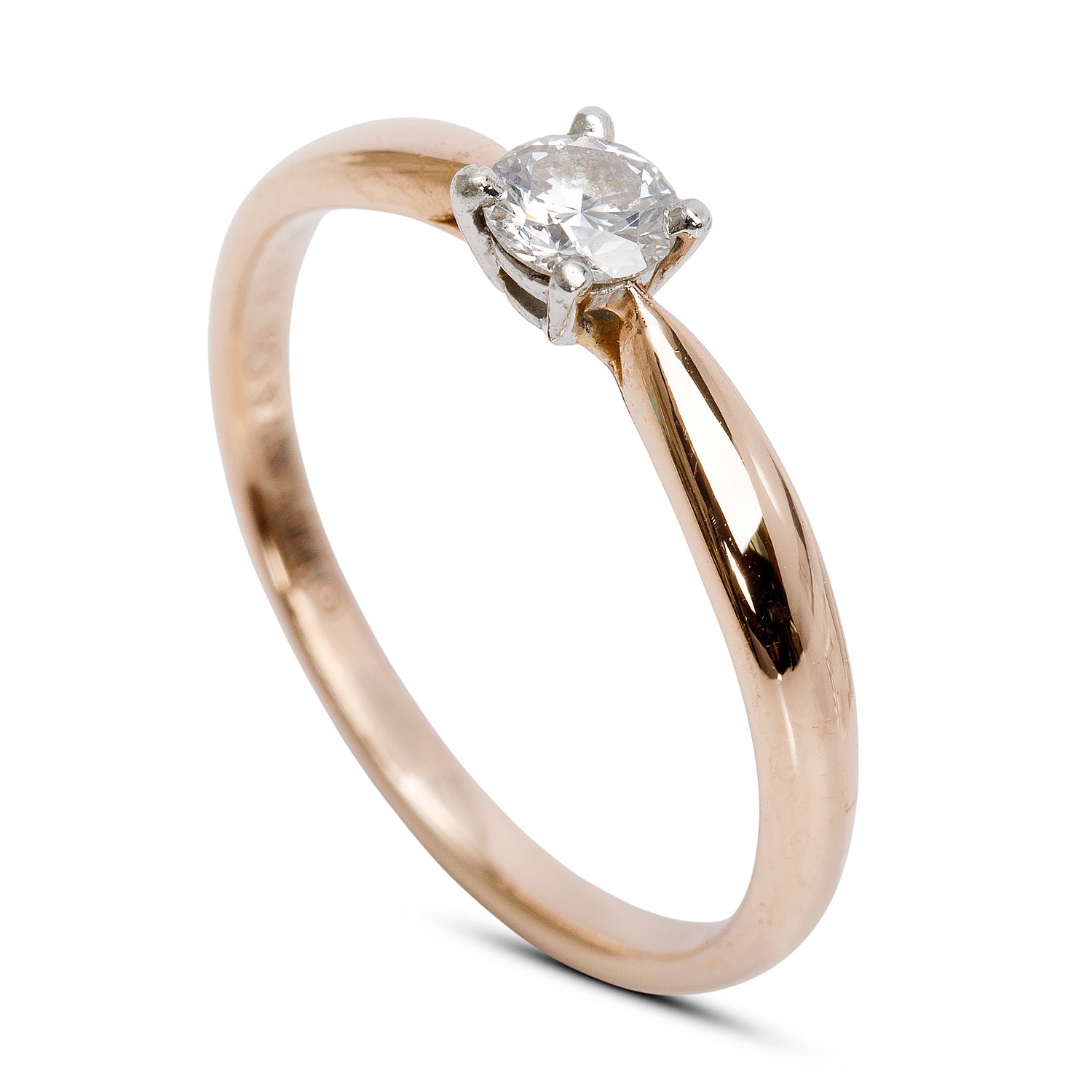 Tiffany & Co. 18k Rose Gold & Platinum 0.29 ct. Diamond Harmony Ring, Size 7.5 w/ Box & Papers