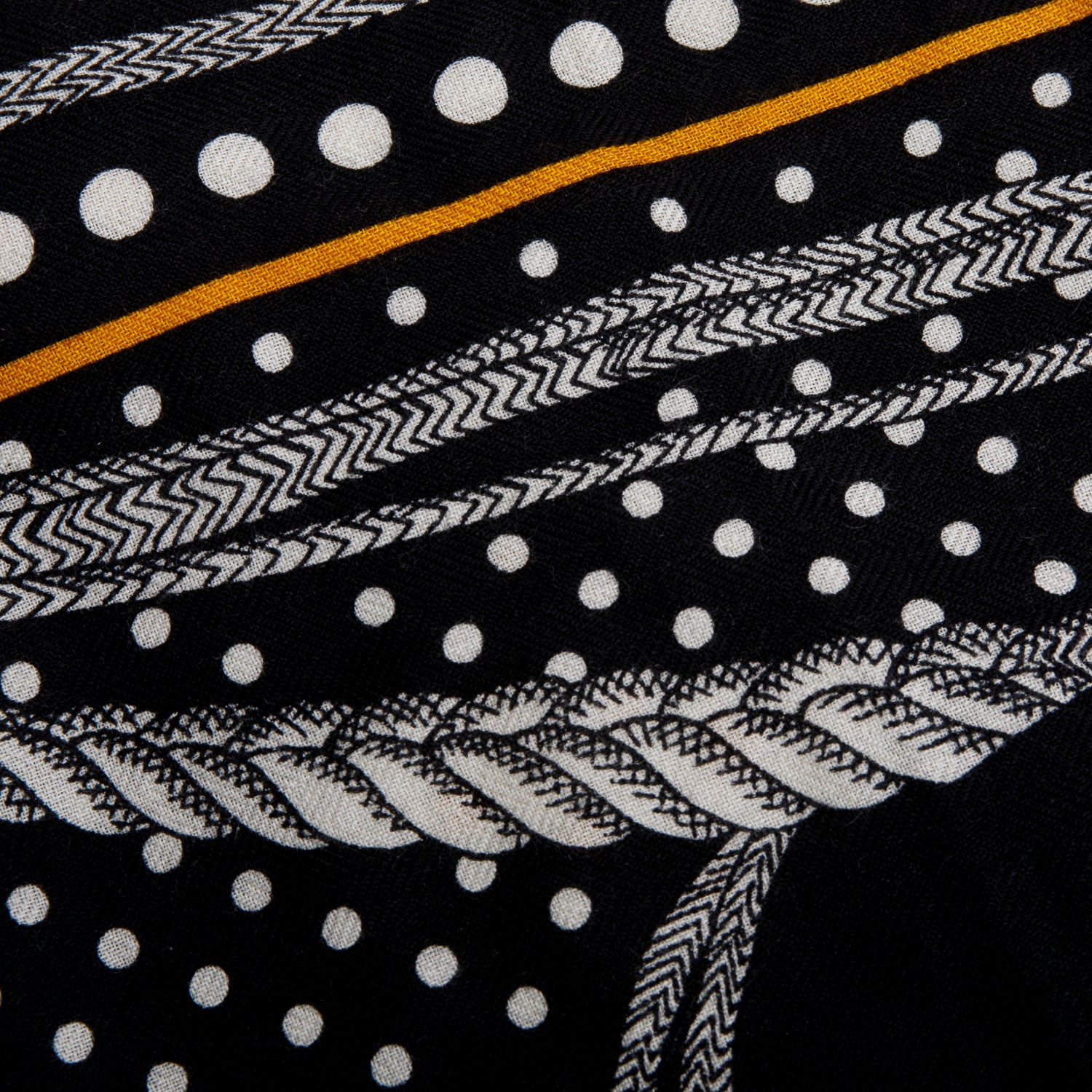 Hermes Noir/Blanc 'Zouaves Et Dragons' Cashmere Silk Bandana Shawl Scarf 140 w/ Box