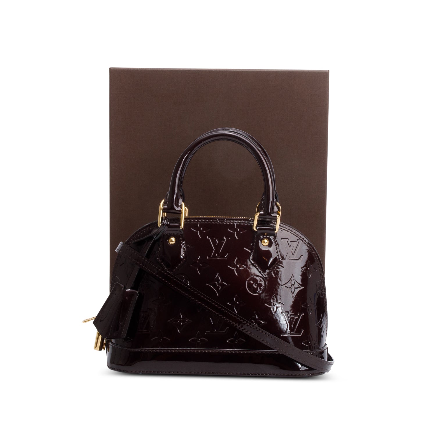 Louis Vuitton Amarante Monogram Vernis Leather Alma BB w/ Box & Strap