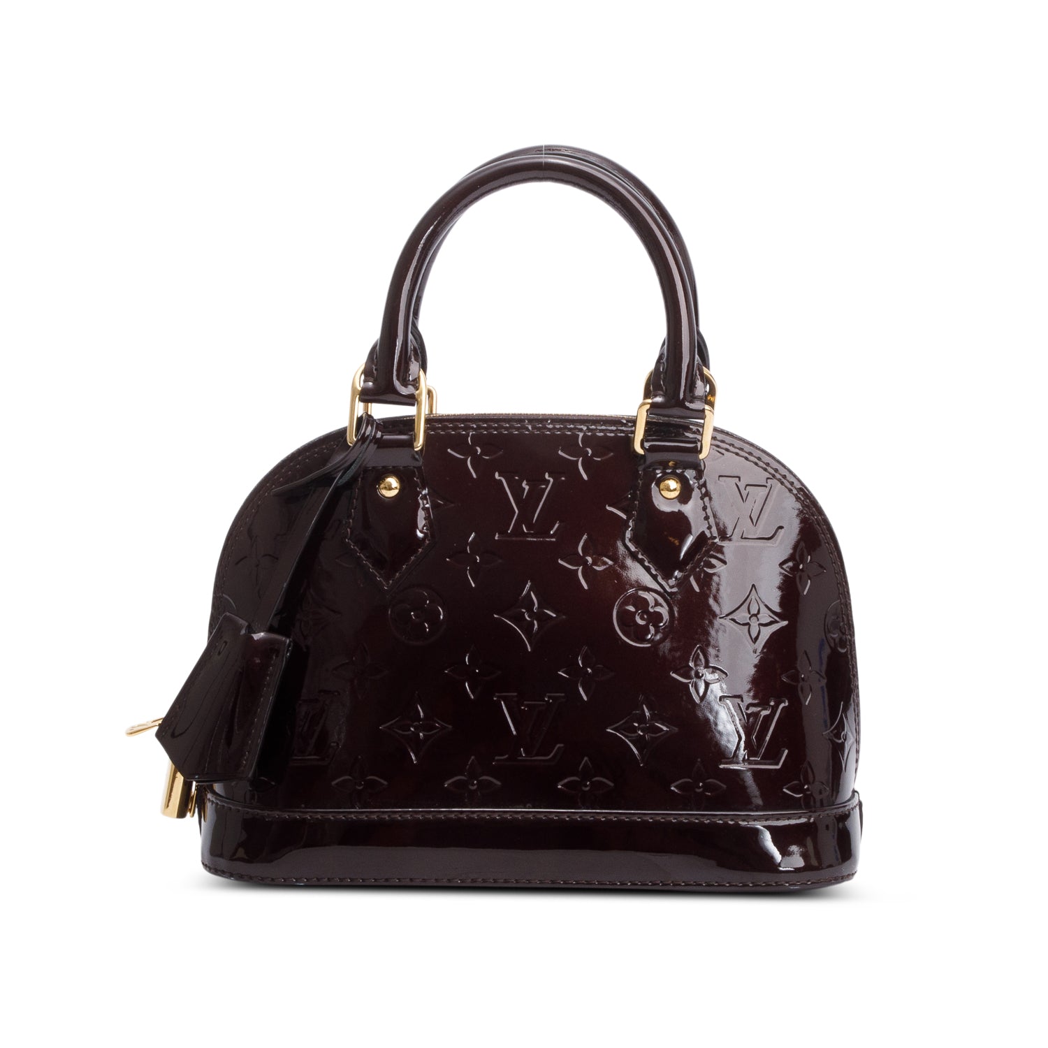 Louis Vuitton Amarante Monogram Vernis Leather Alma BB w/ Box & Strap