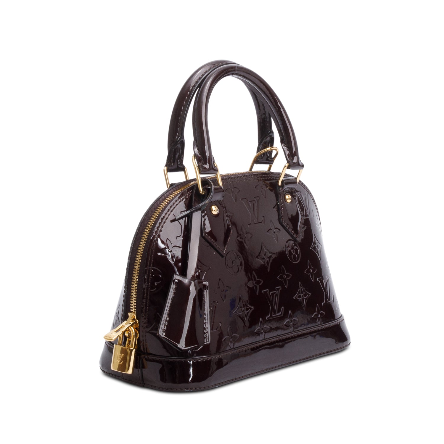 Louis Vuitton Amarante Monogram Vernis Leather Alma BB w/ Box & Strap