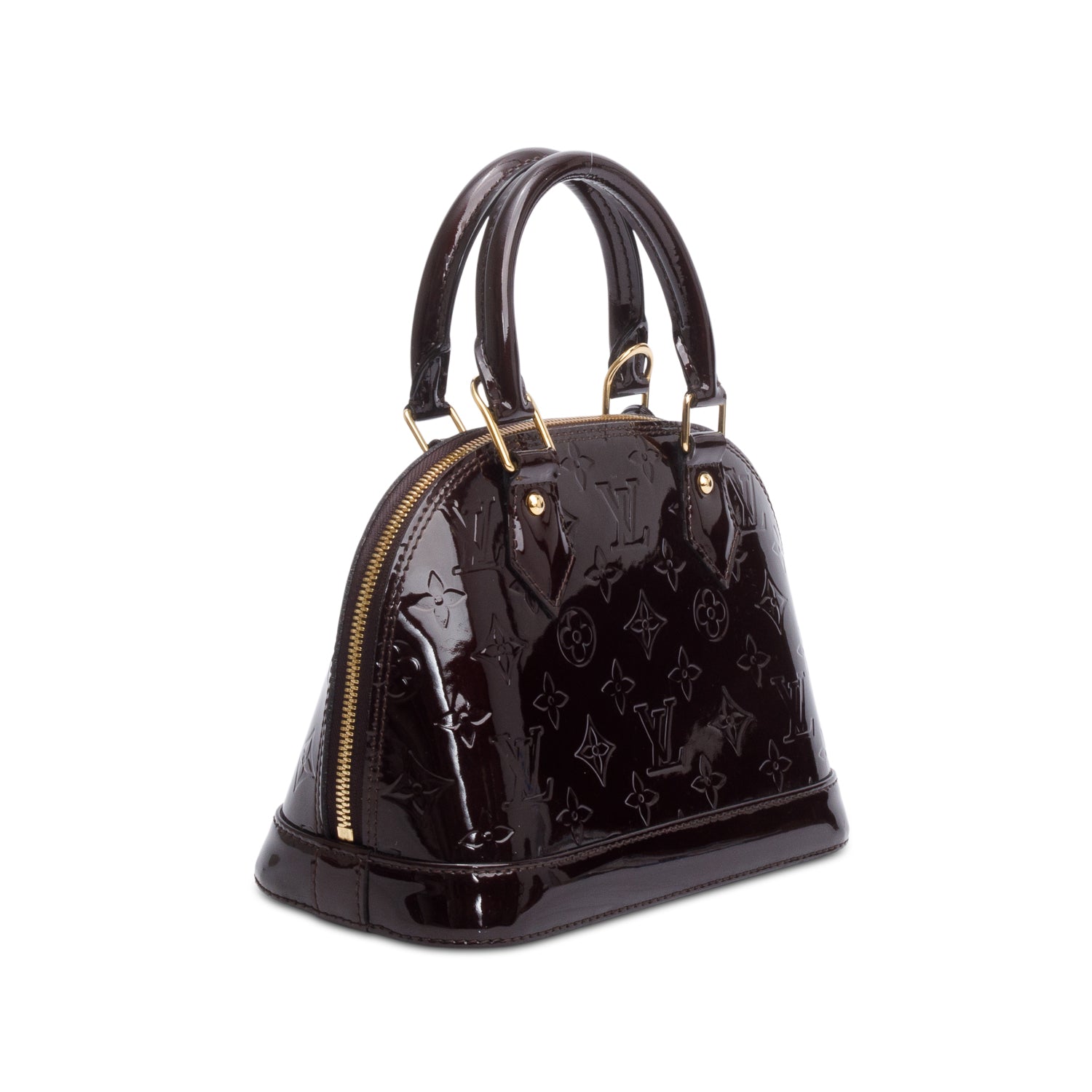 Louis Vuitton Amarante Monogram Vernis Leather Alma BB w/ Box & Strap