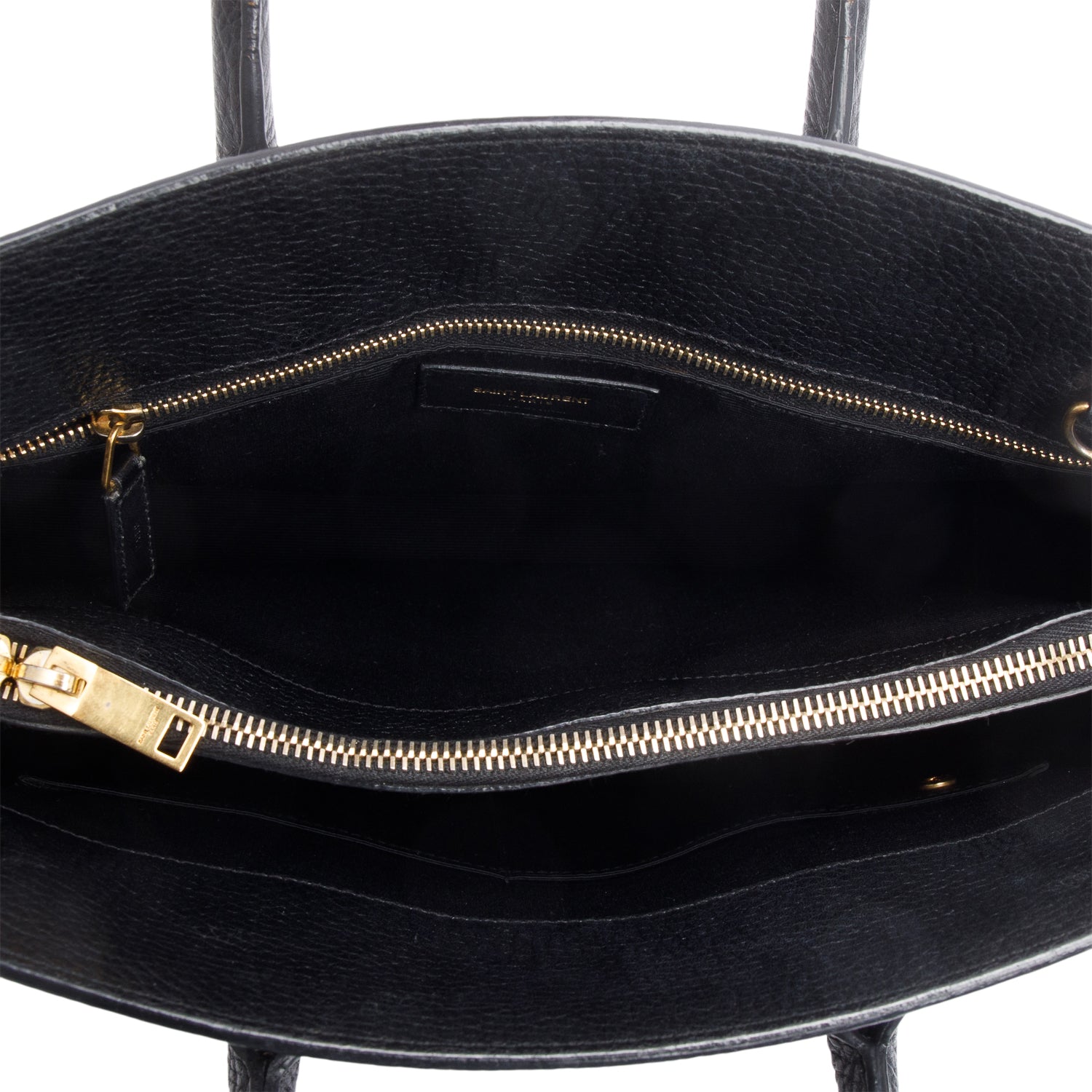 Saint Laurent Black Grained Leather Small Sac de Jour w/ Strap