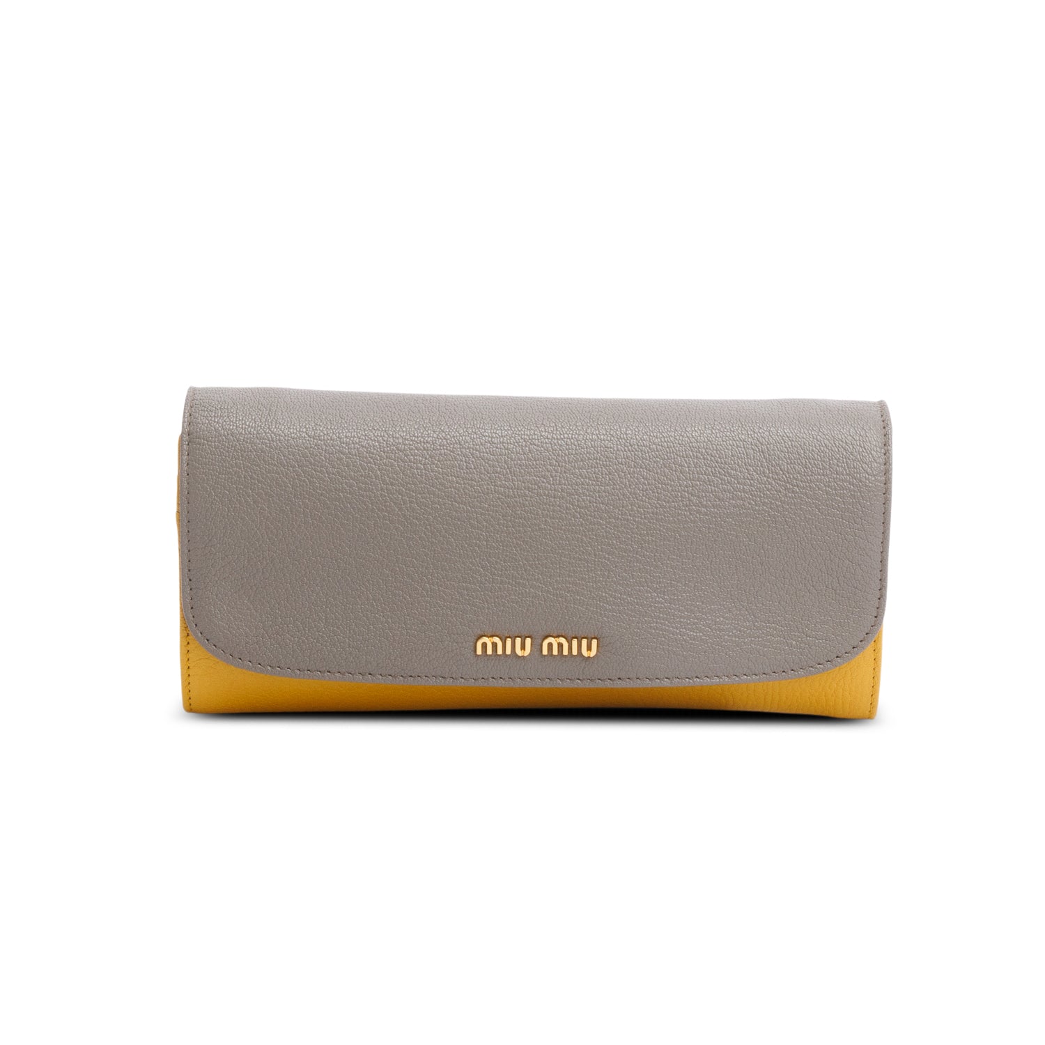 Miu Miu Bi-Color Madras Wallet on Chain w/ Box & Authenticity Card