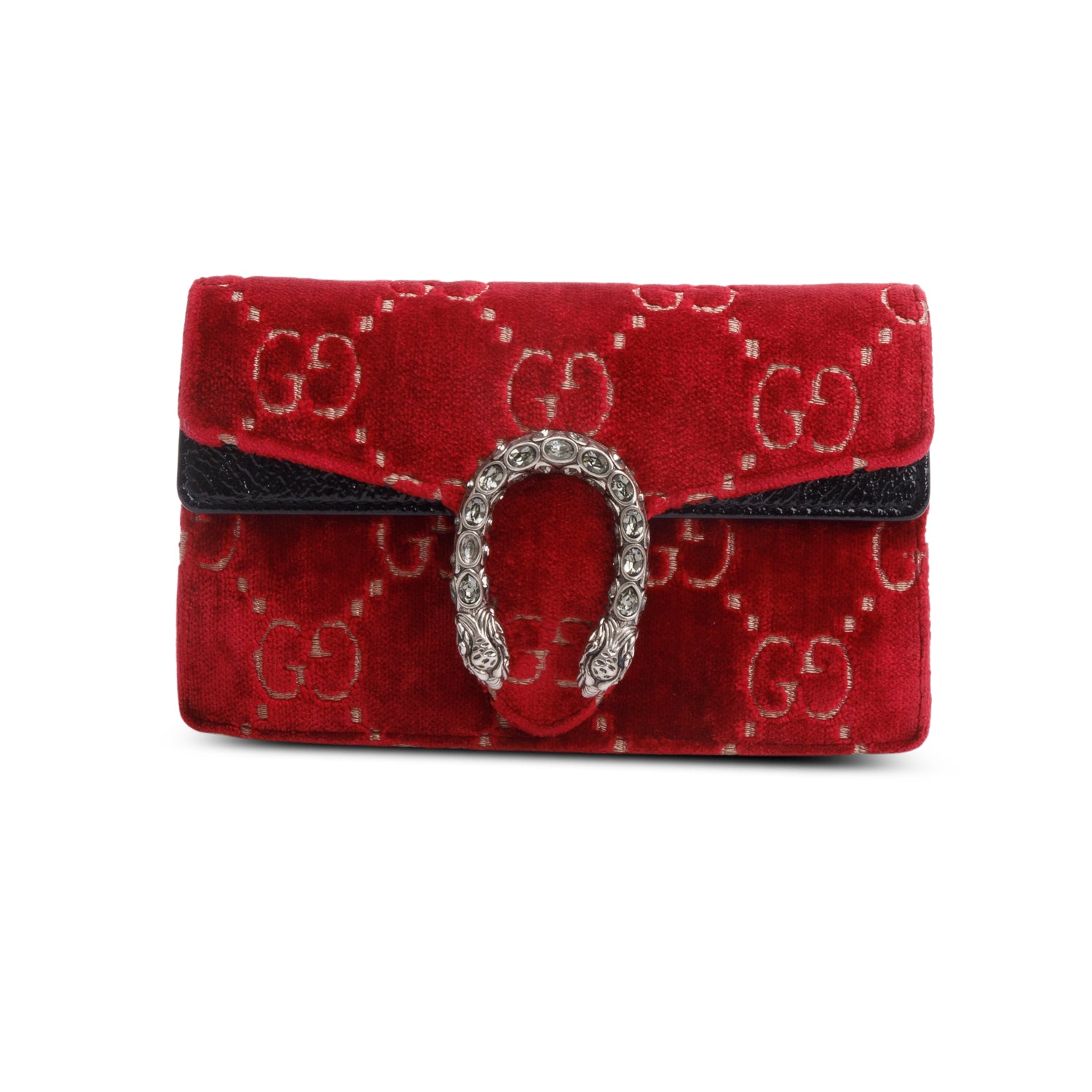 Gucci Red GG Embossed Velvet Dionysus Super Mini Bag