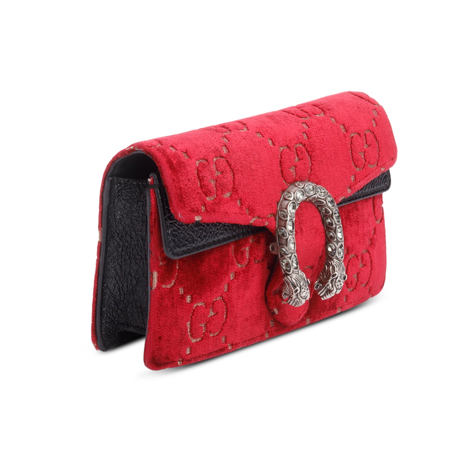Gucci Red GG Embossed Velvet Dionysus Super Mini Bag