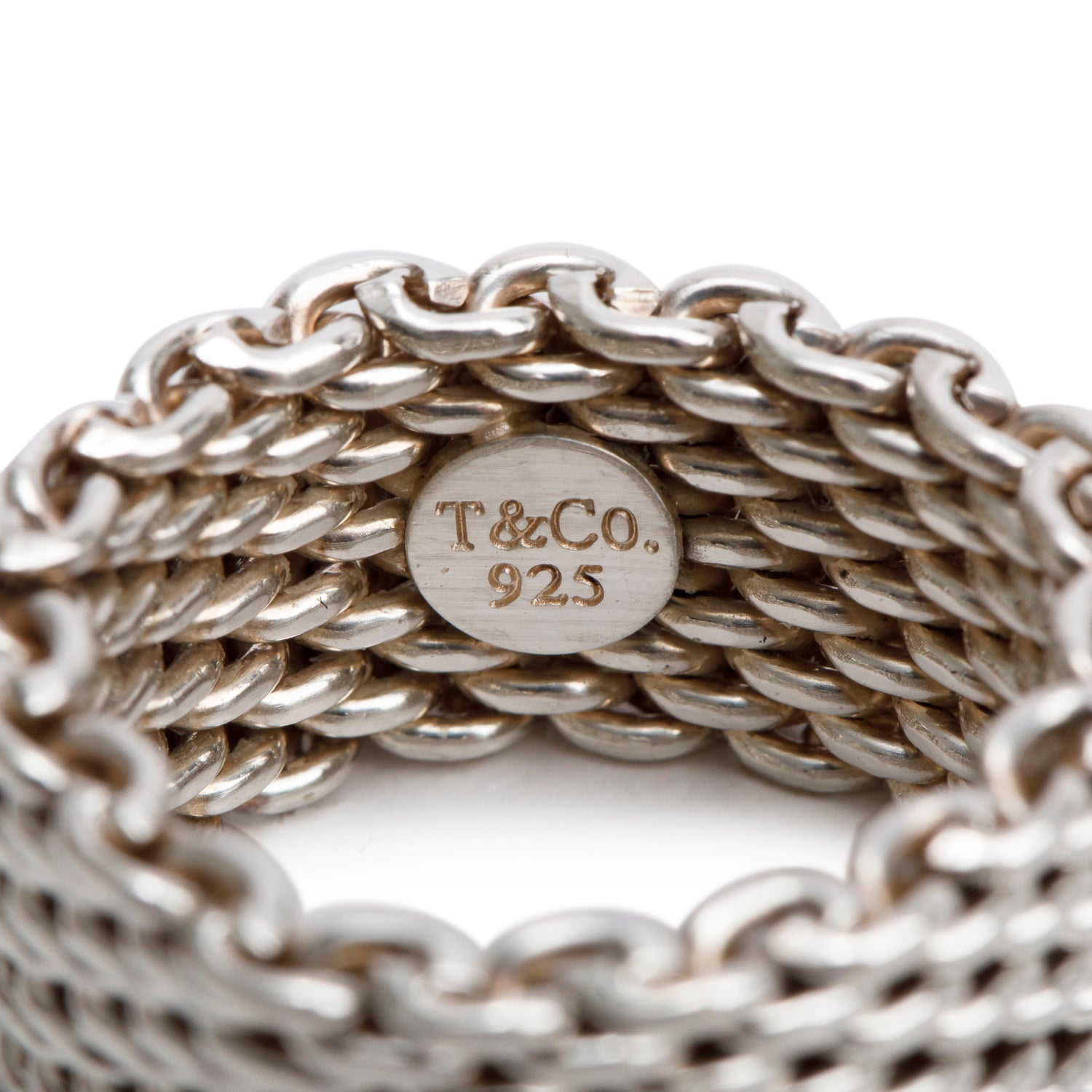 Tiffany & Co. Sterling Silver Somerset Mesh Ring, Size 6