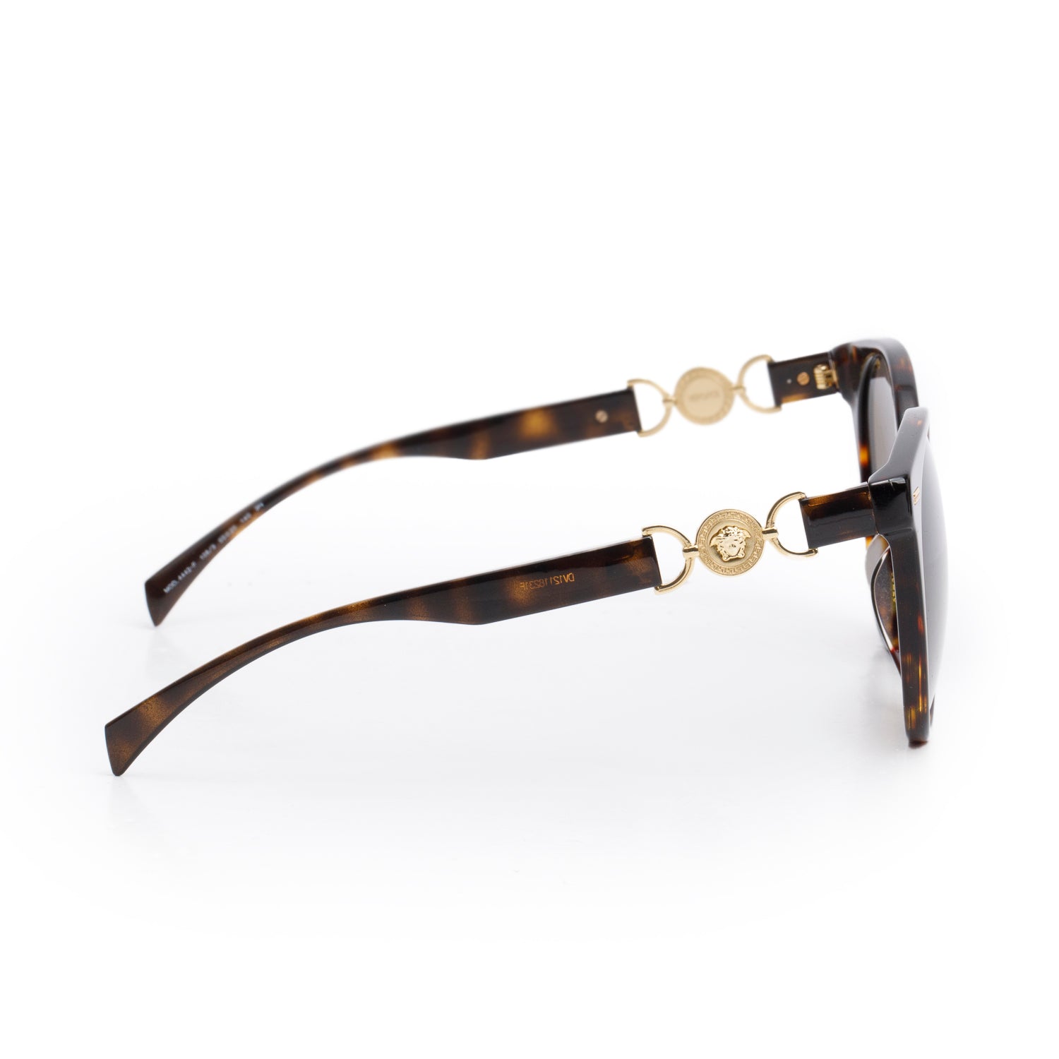 Versace 4442-F Brown Havana Acetate Medusa Oversized Round Sunglasses w/ Box & Case