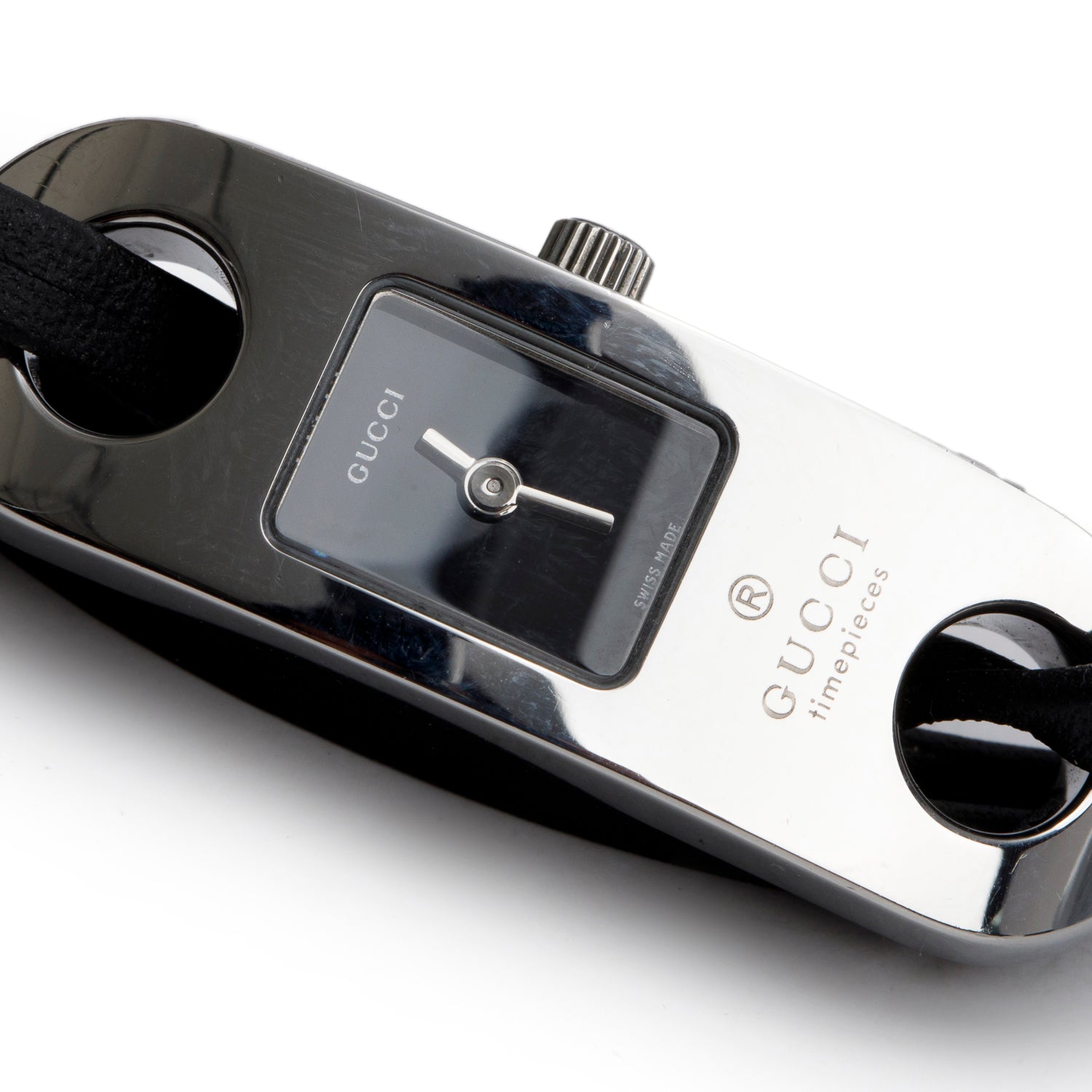 Gucci Stainless Steel 6100 Series Quartz Watch Black Dial