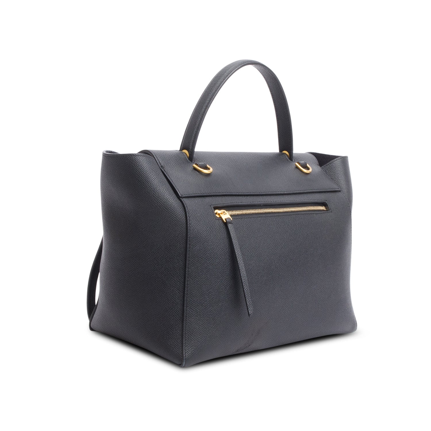 Celine Black Grained Leather Mini Belt Bag w/ Strap