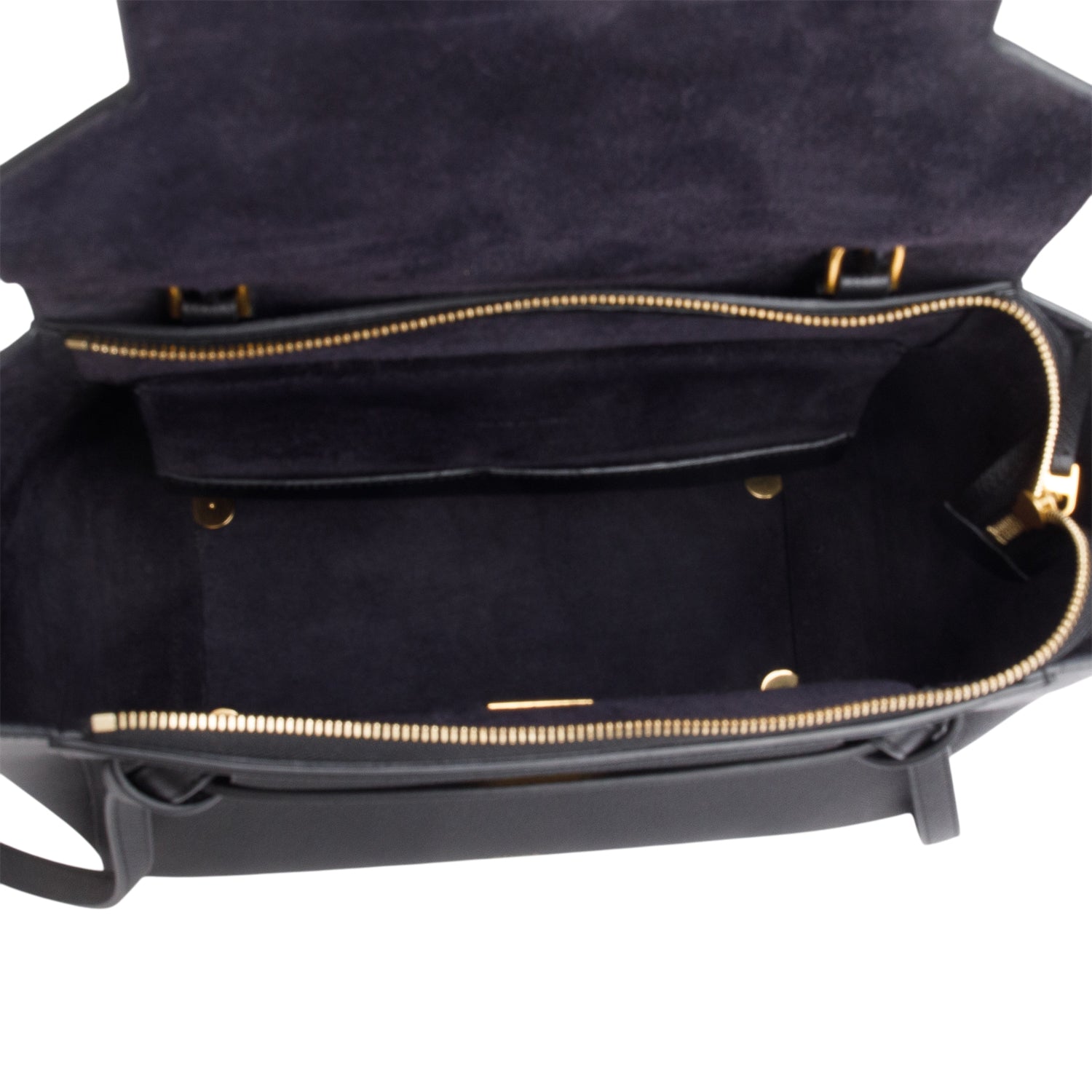 Celine Black Grained Leather Mini Belt Bag w/ Strap