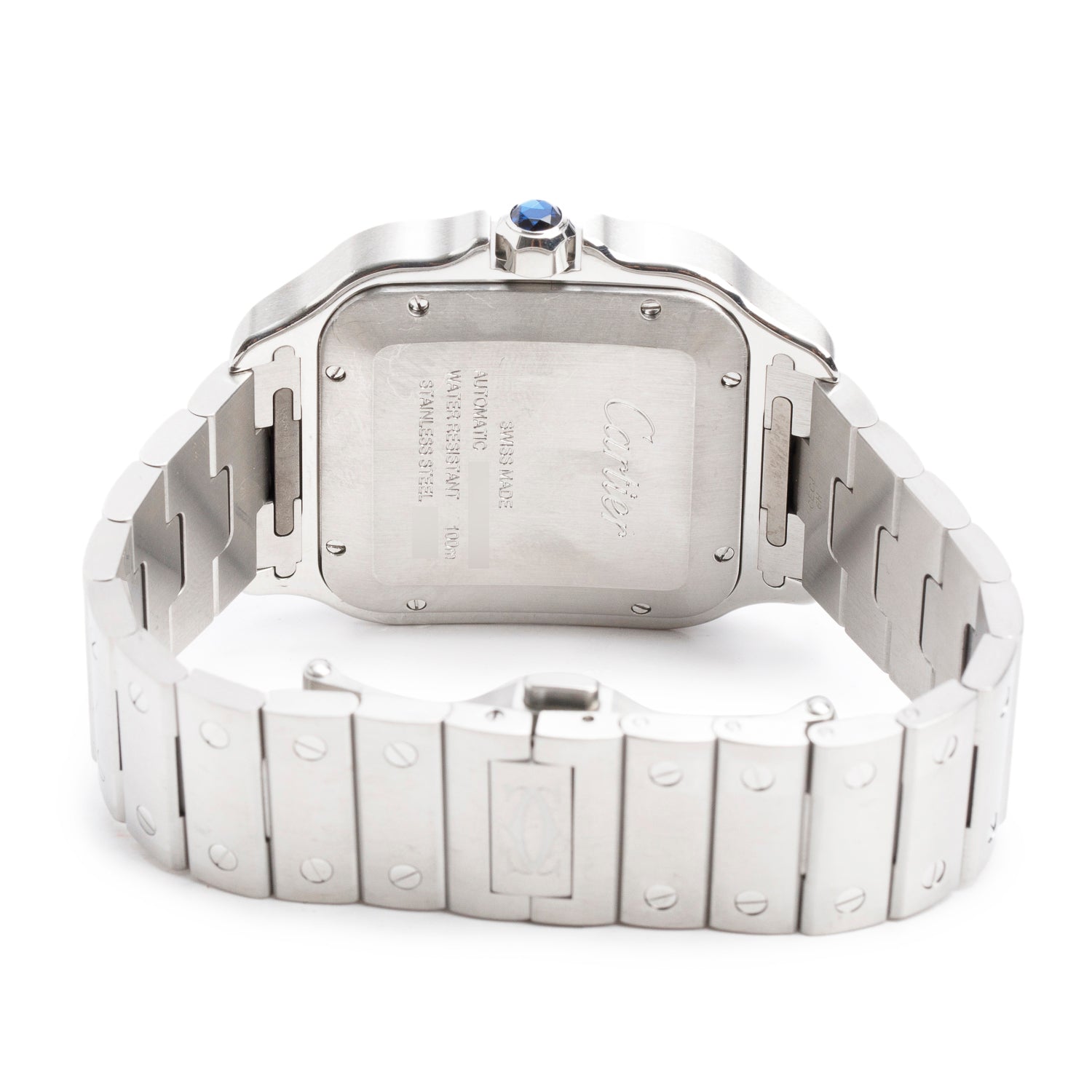 Cartier Stainless Steel Santos de Cartier Automatic Watch, Large Model Silver Dial 4072 w/ Box