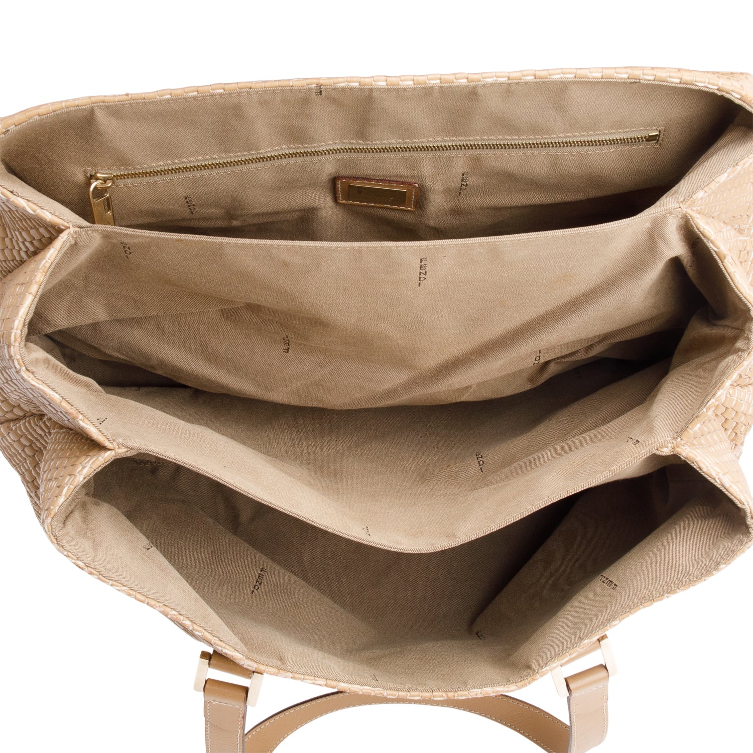 Fendi Beige Woven Leather Large Mama Forever Tote