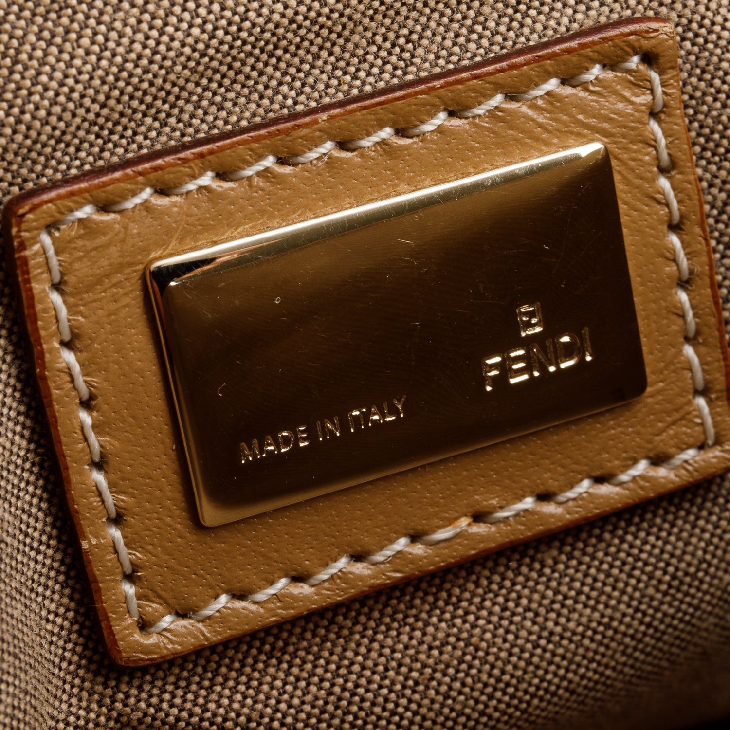 Fendi Beige Woven Leather Large Mama Forever Tote