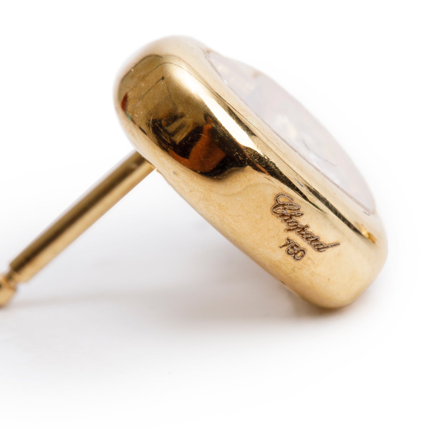 Chopard 18k Yellow Gold Happy Diamonds Heart Stud Earrings