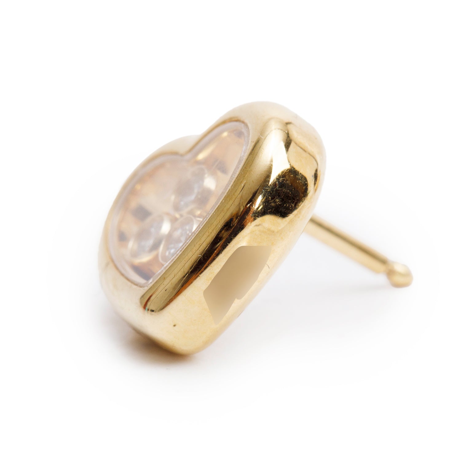 Chopard 18k Yellow Gold Happy Diamonds Heart Stud Earrings